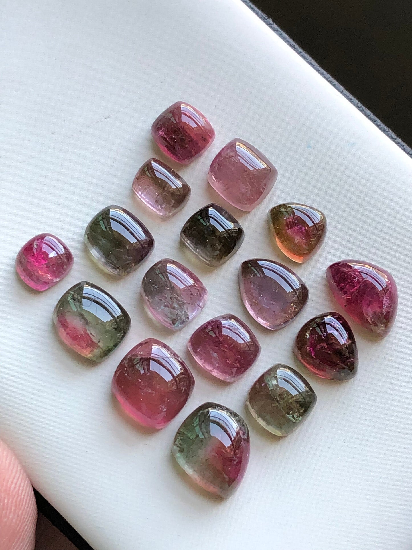 Tourmaline cabochons 50 carats from Afghanistan flat back perfect for jewellery