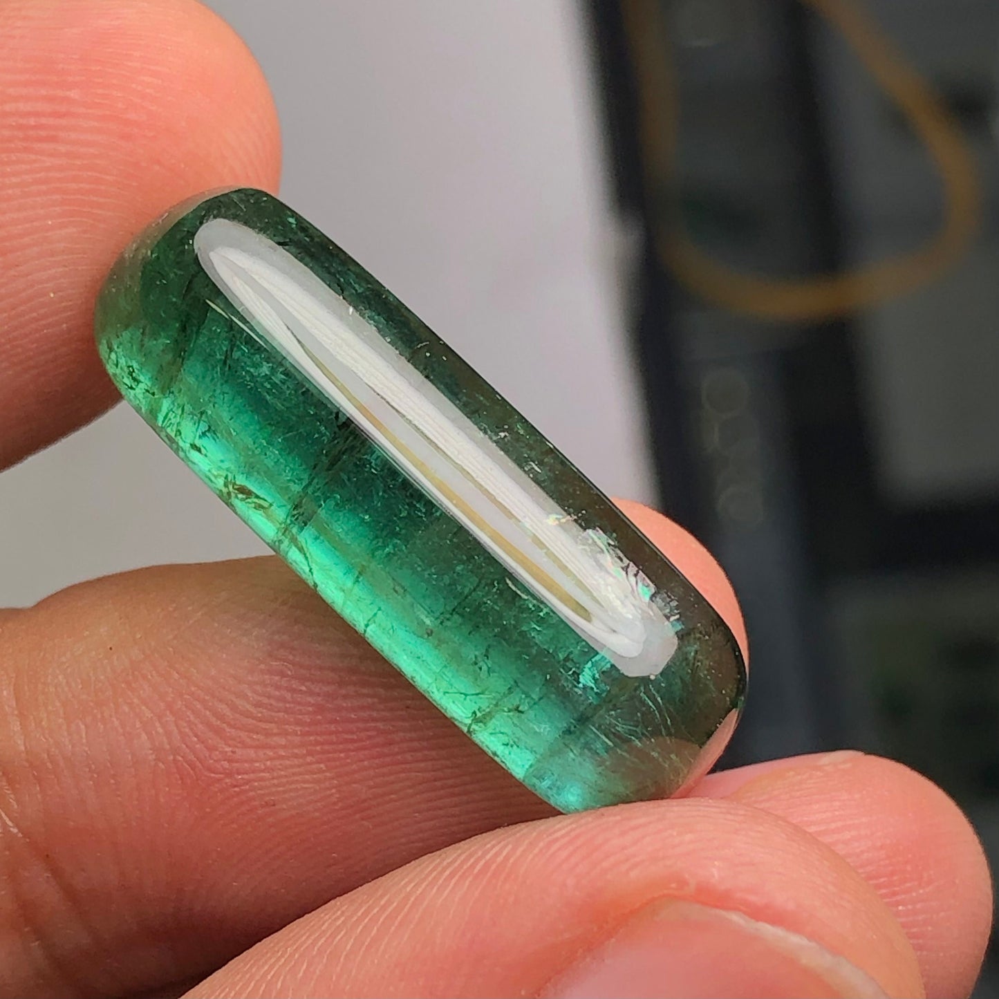 Green tourmaline cabochon 16 carat natural