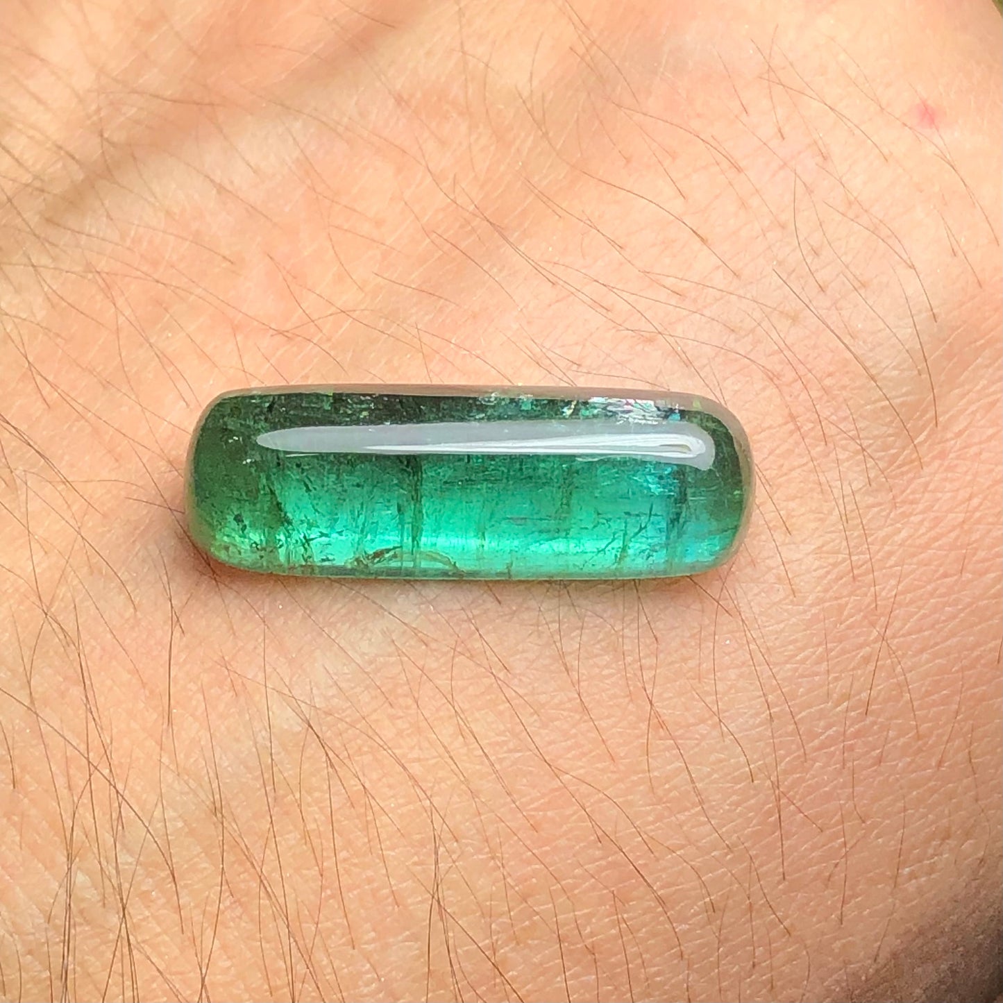 Green tourmaline cabochon 16 carat natural