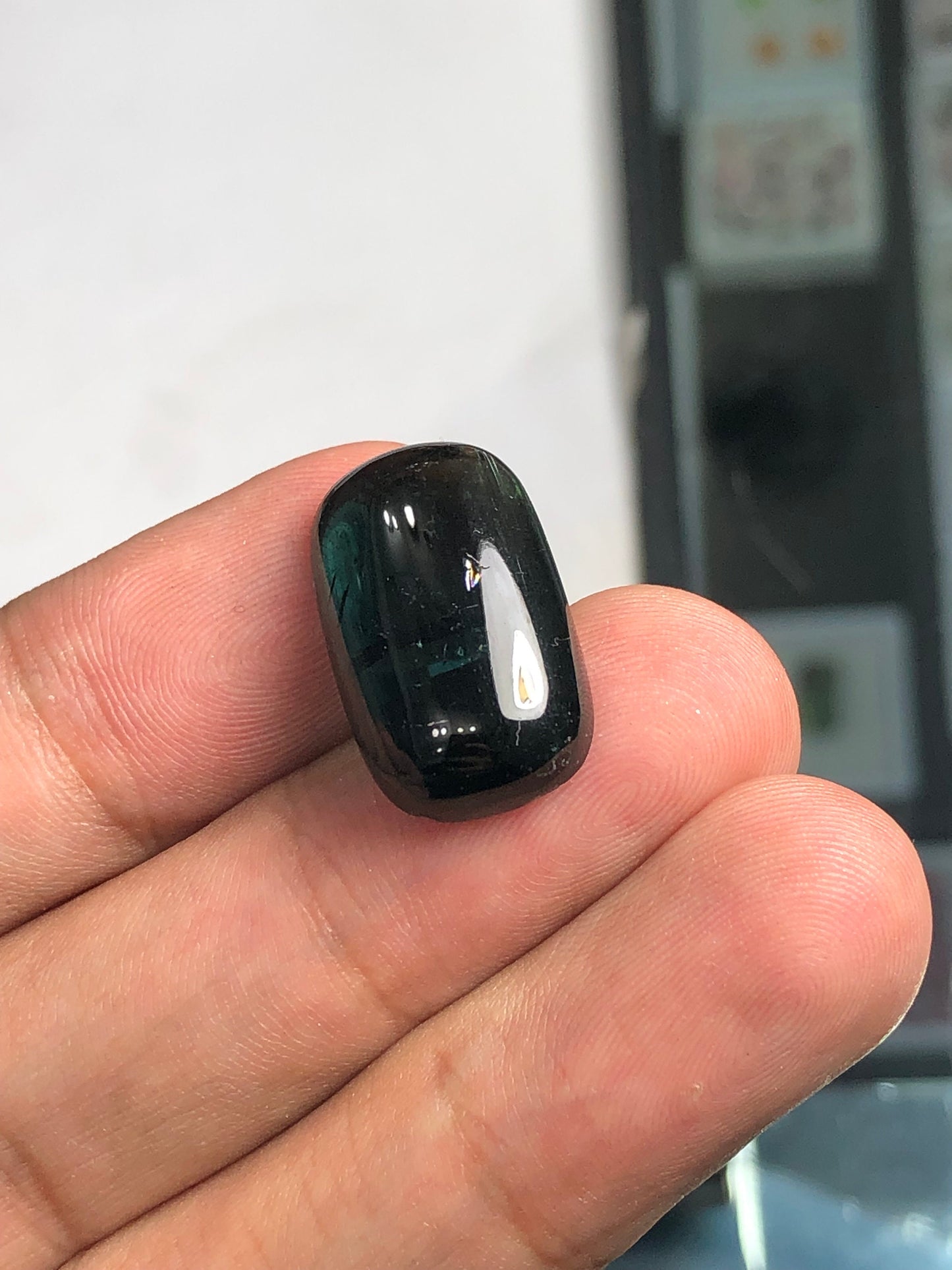 Dark blue tourmaline cabochon 18.50 carat