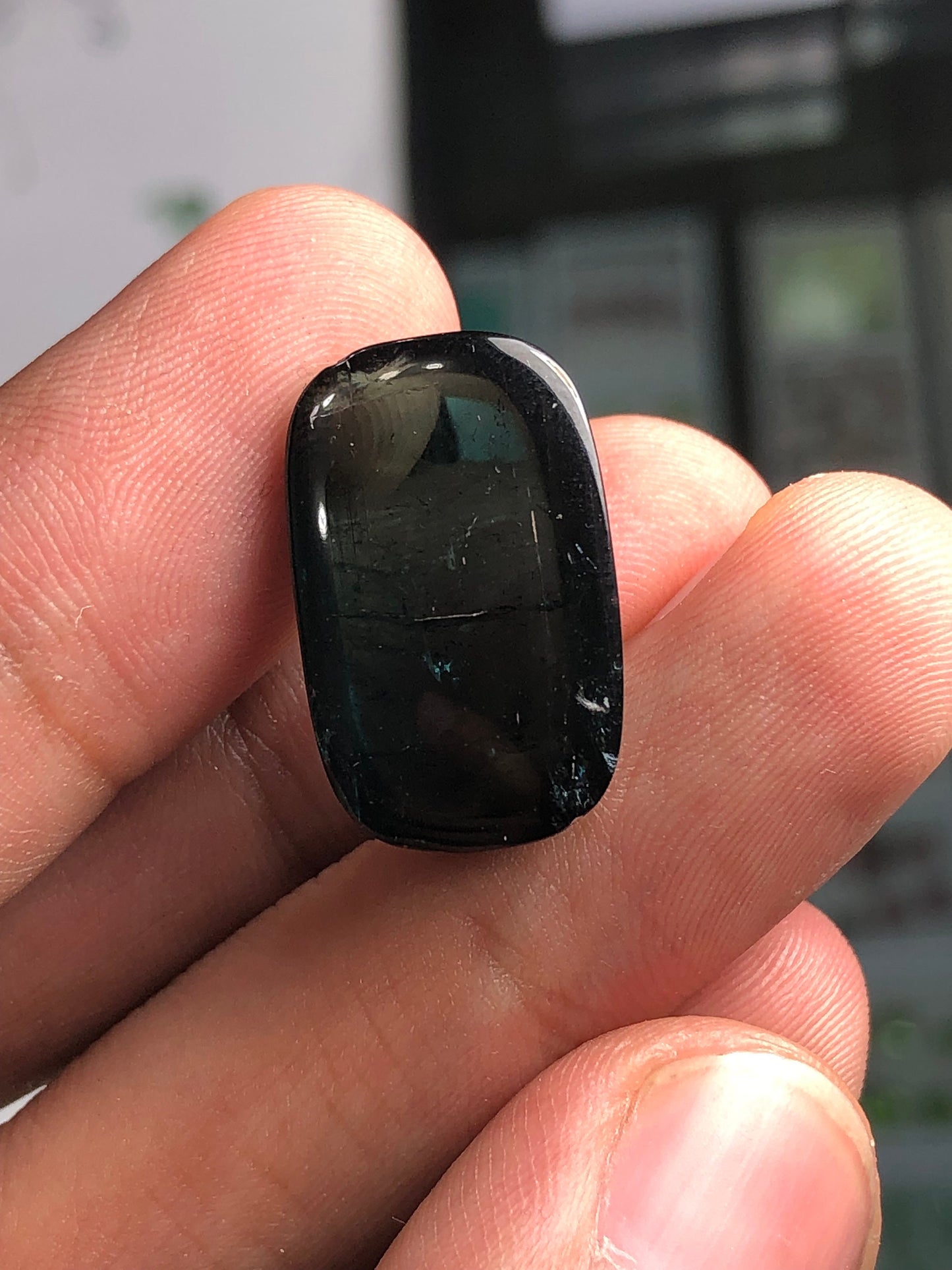 Dark blue tourmaline cabochon 18.50 carat