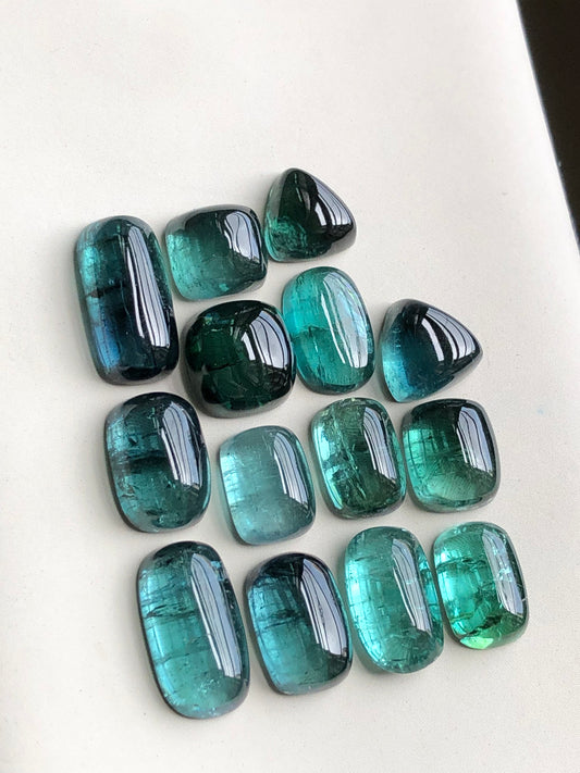 Natural blue tourmaline cabochons lot 45.50 carats