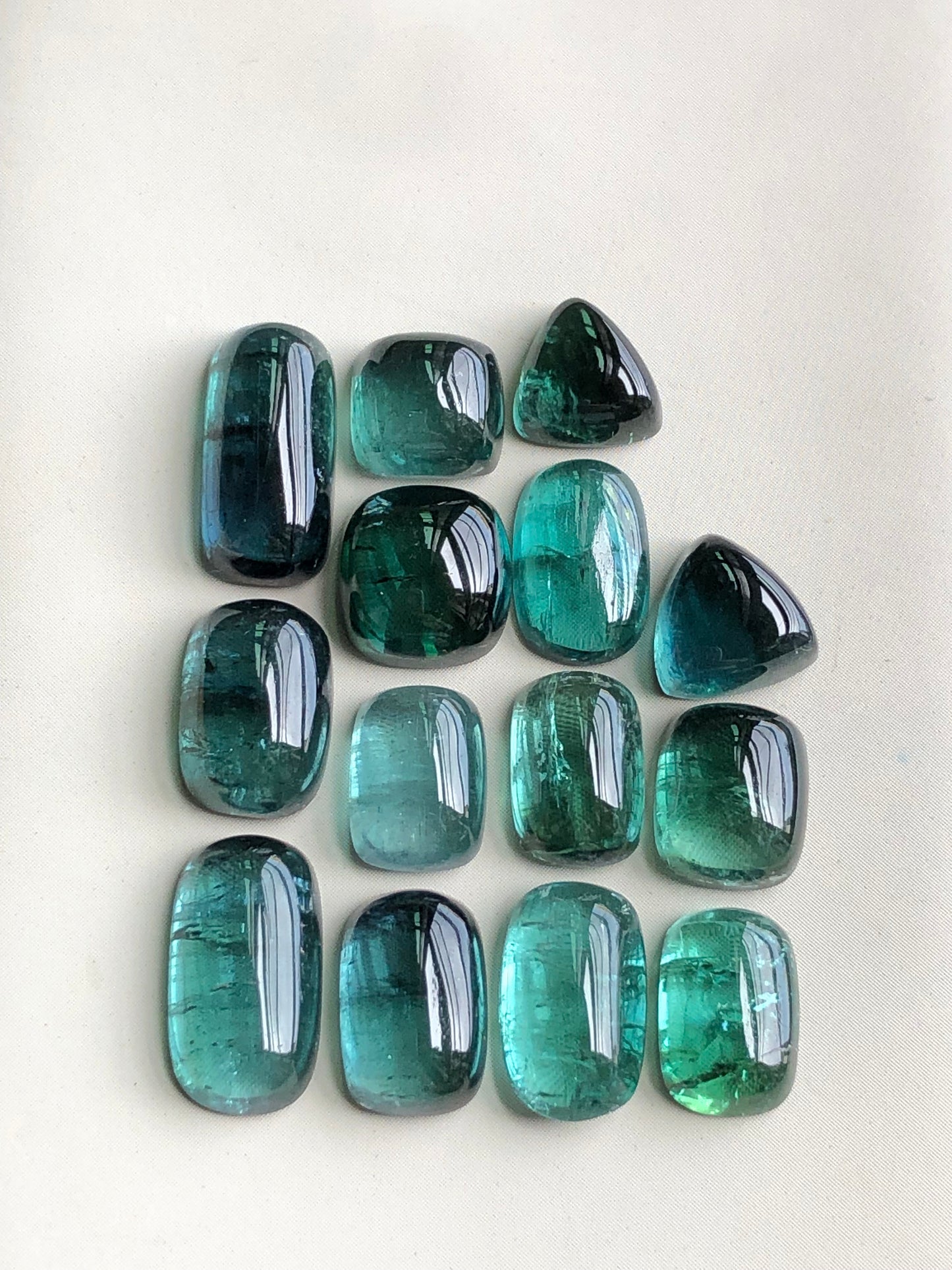 Natural blue tourmaline cabochons lot 45.50 carats