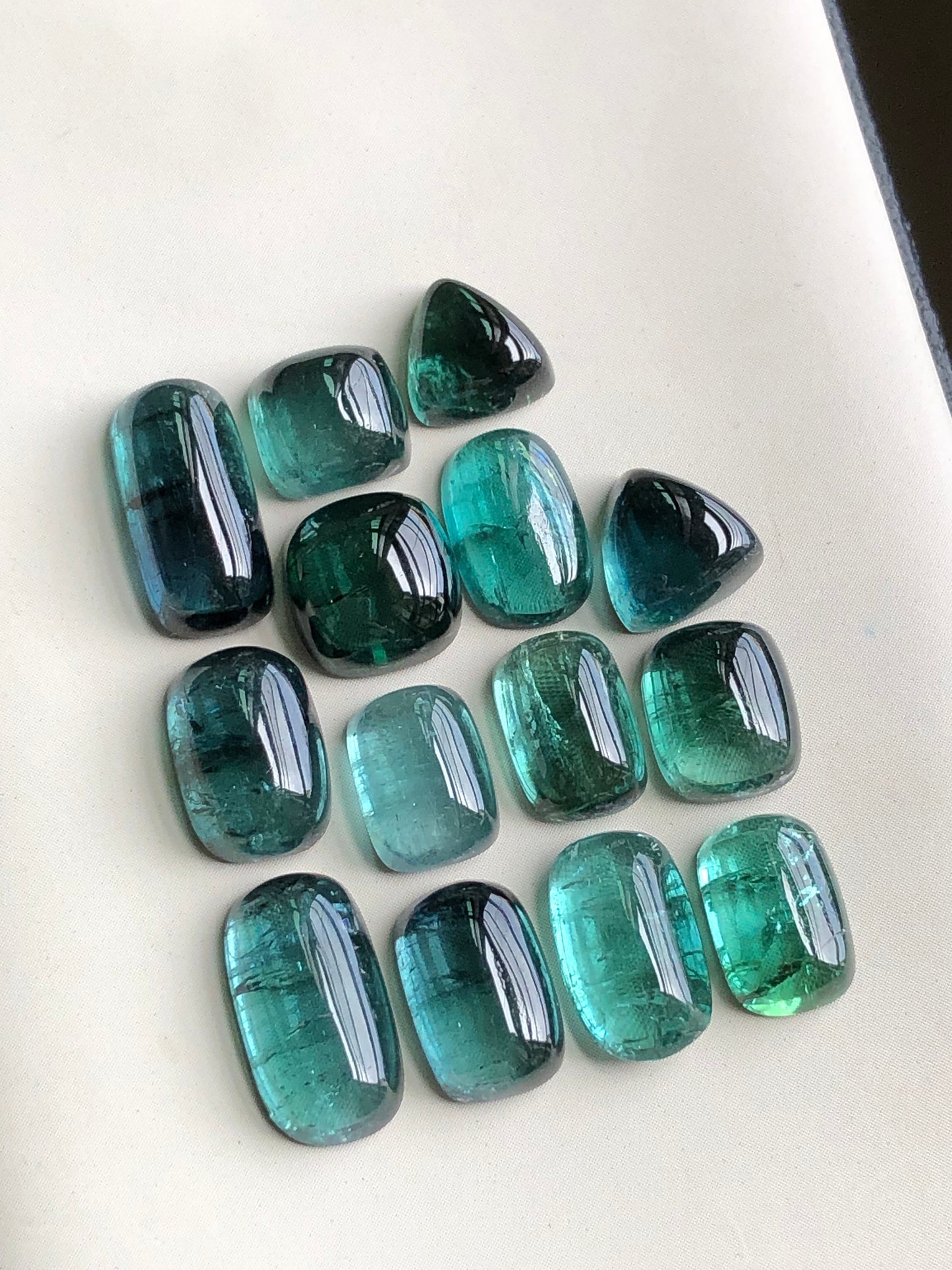 Natural blue tourmaline cabochons lot 45.50 carats