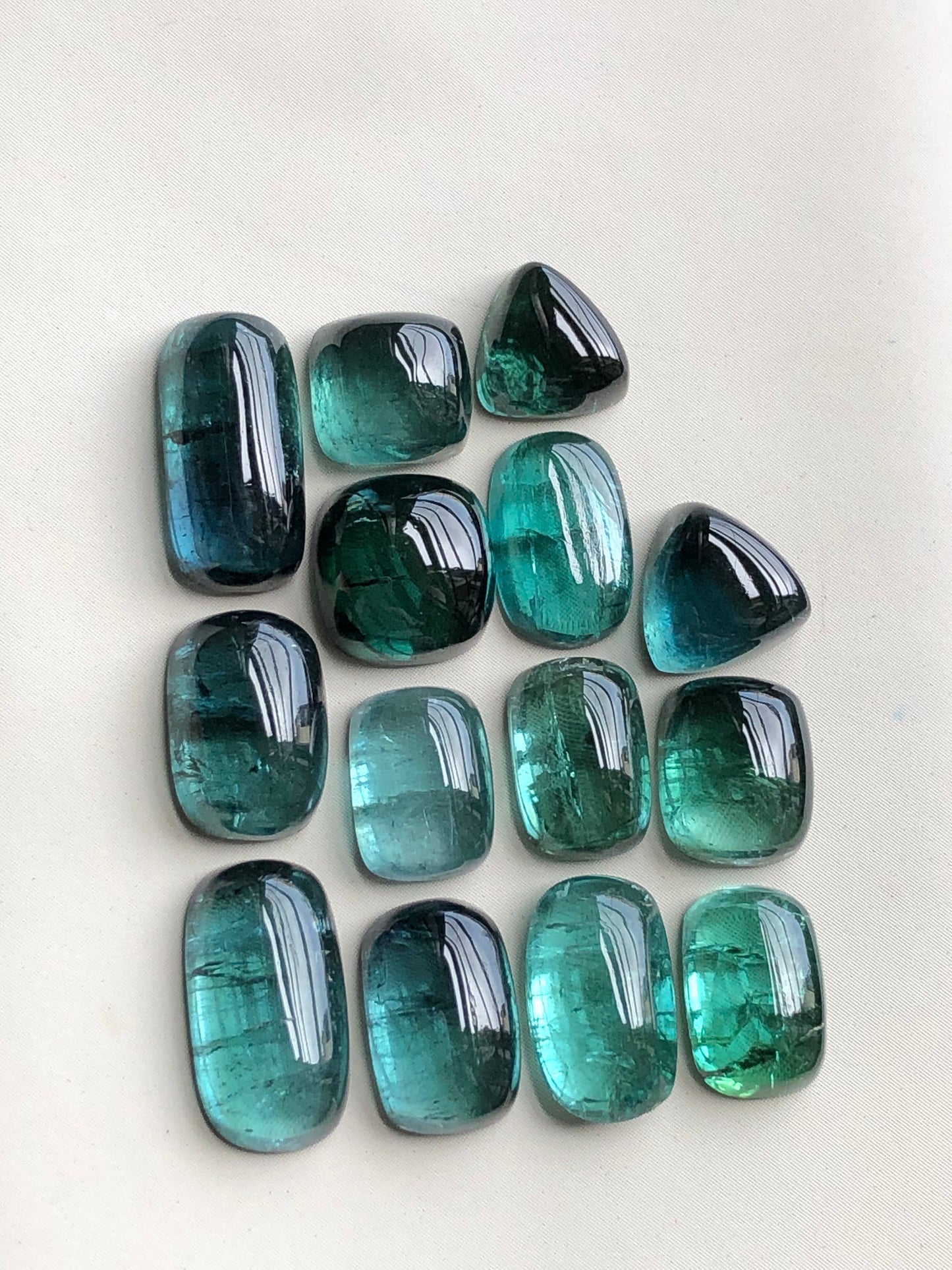 Natural blue tourmaline cabochons lot 45.50 carats