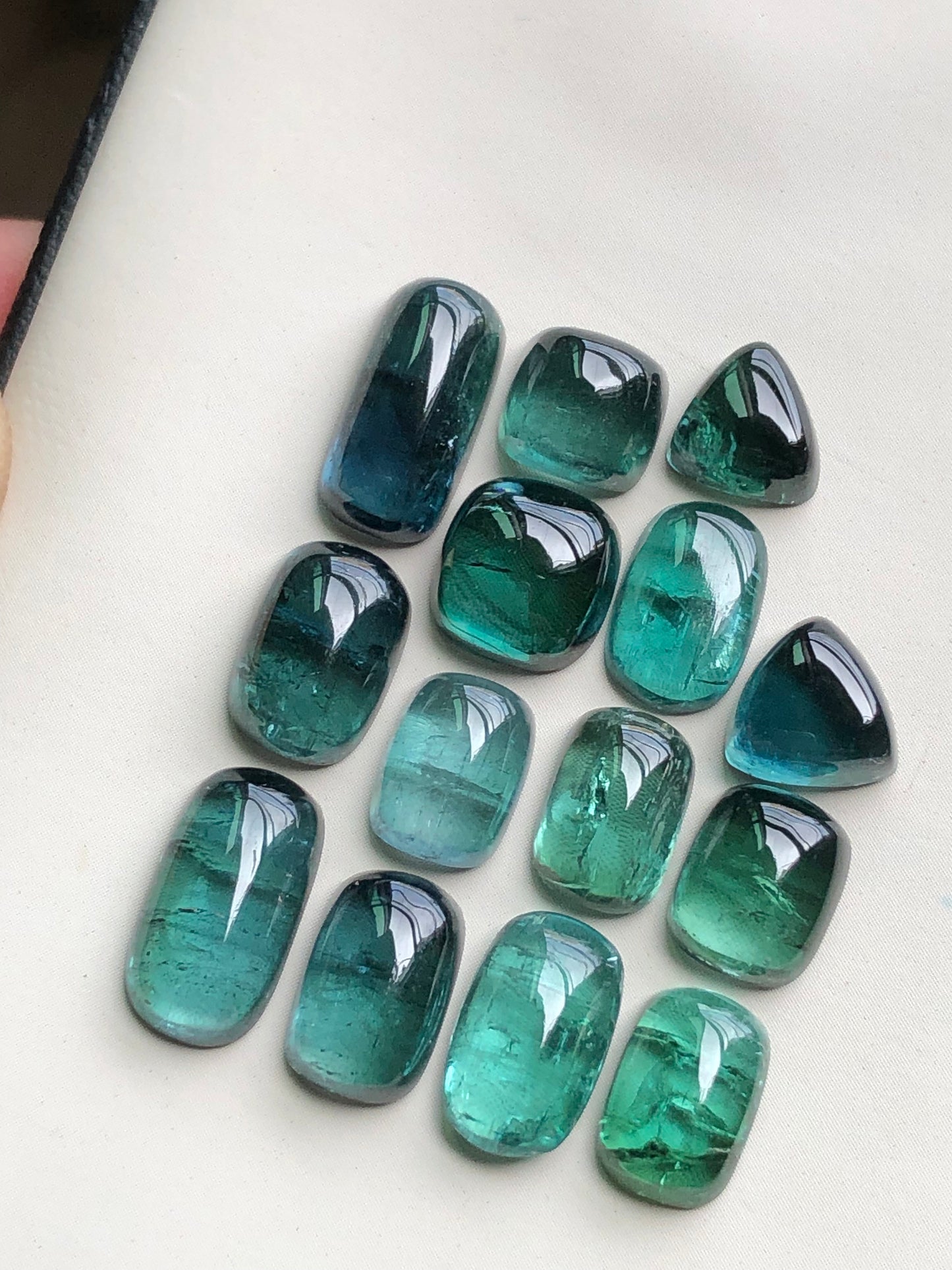 Natural blue tourmaline cabochons lot 45.50 carats