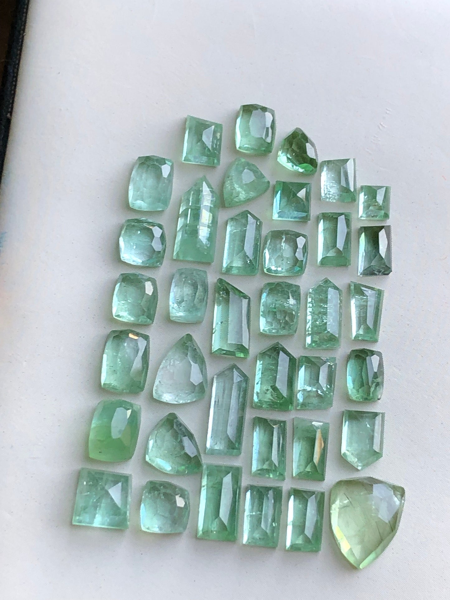 Mint green tourmaline rose cut lot 30.50 carats