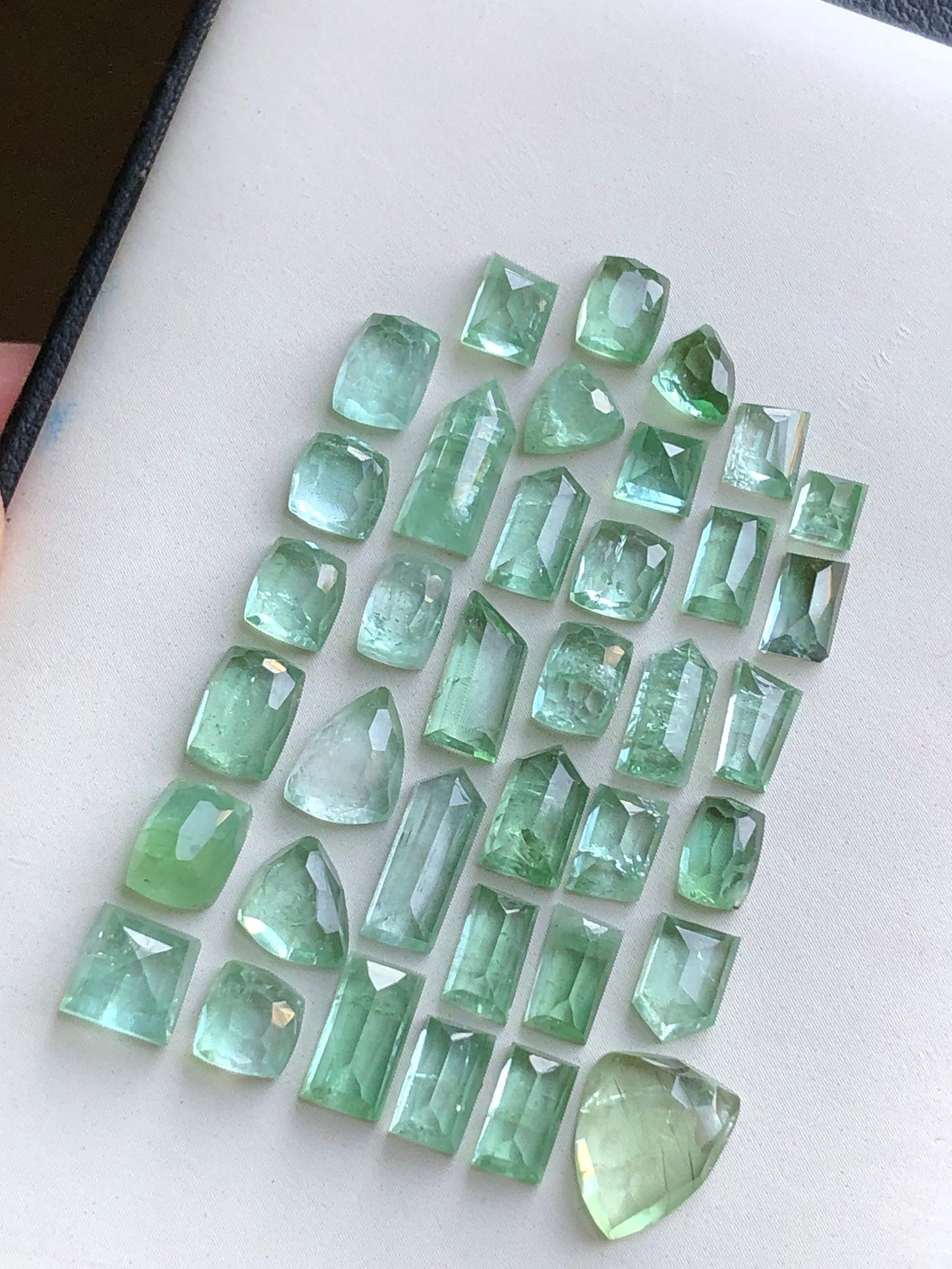 Mint green tourmaline rose cut lot 30.50 carats