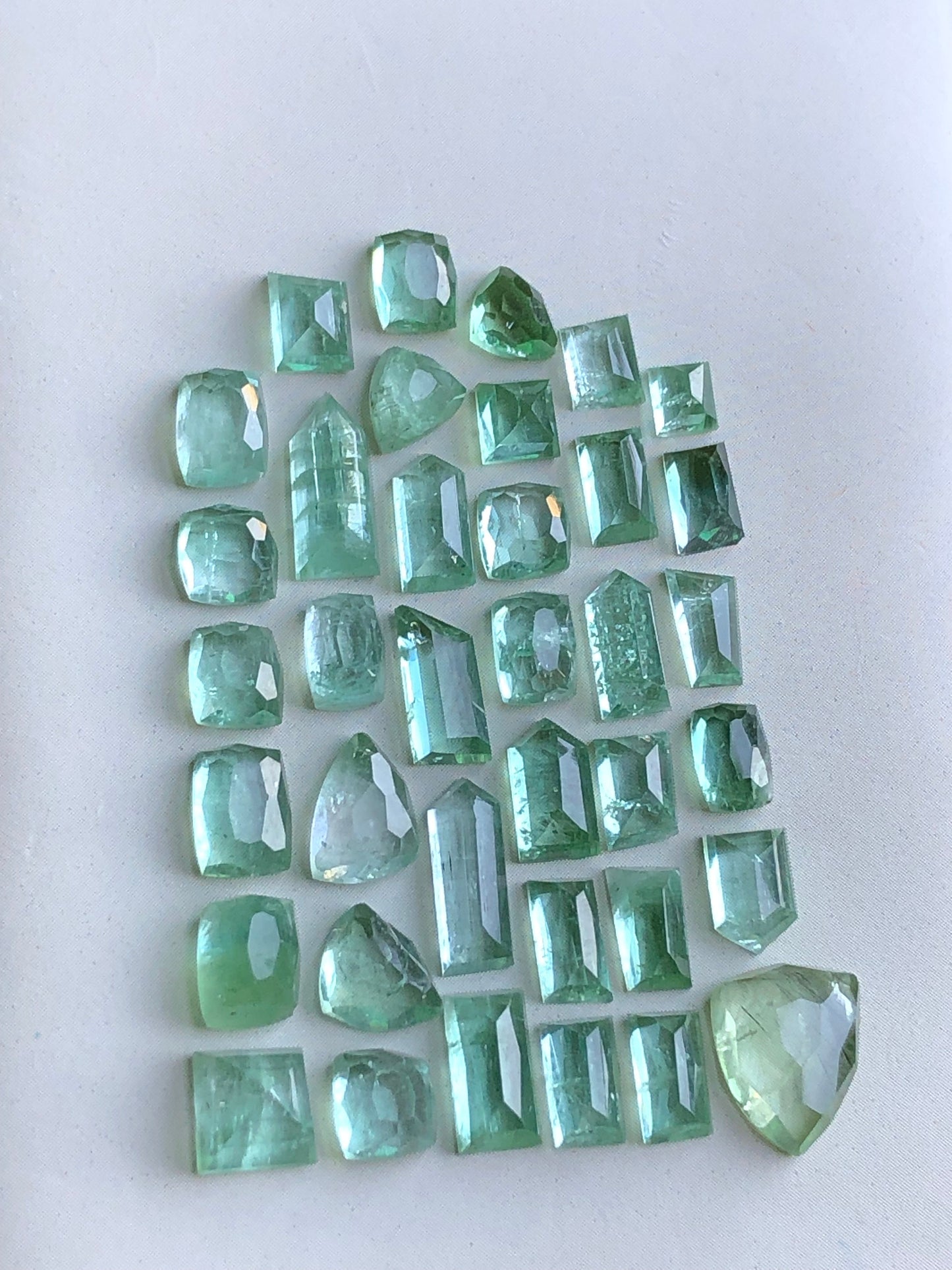 Mint green tourmaline rose cut lot 30.50 carats