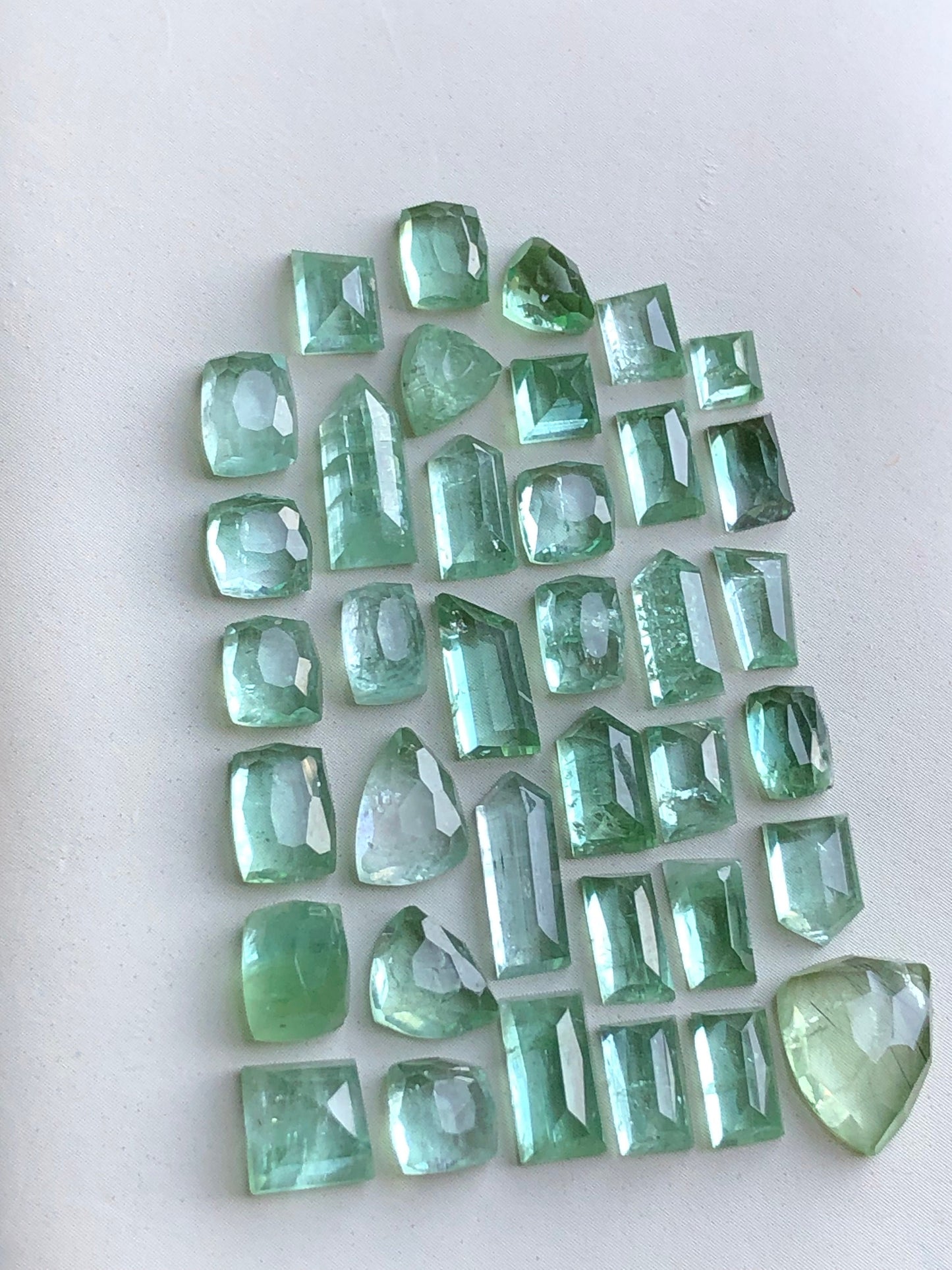 Mint green tourmaline rose cut lot 30.50 carats