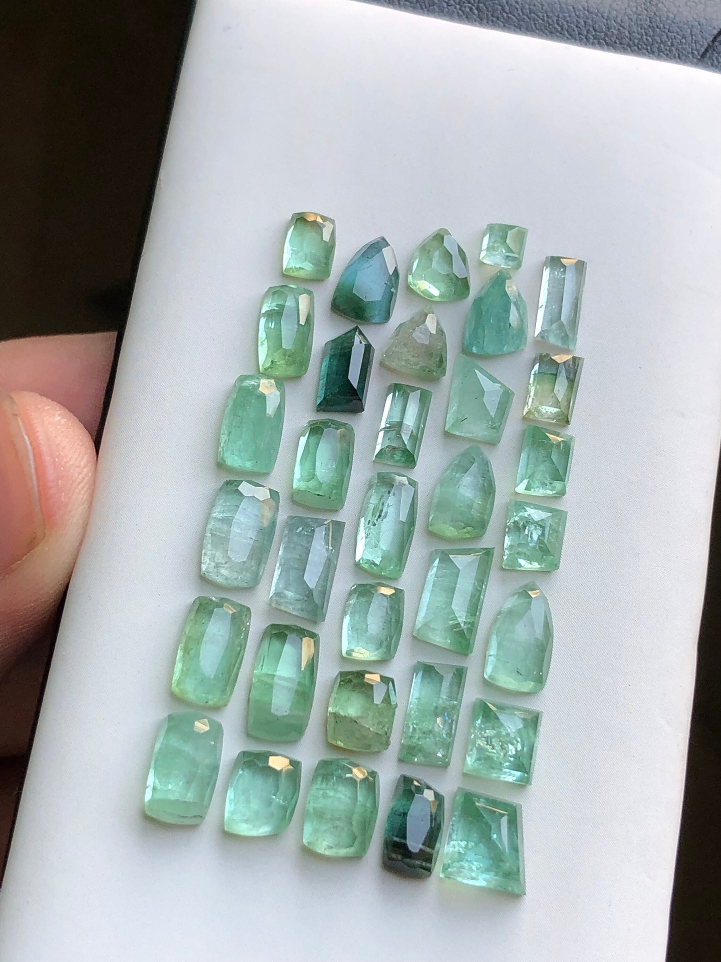 Green tourmaline rose cut lot 32.70 carats