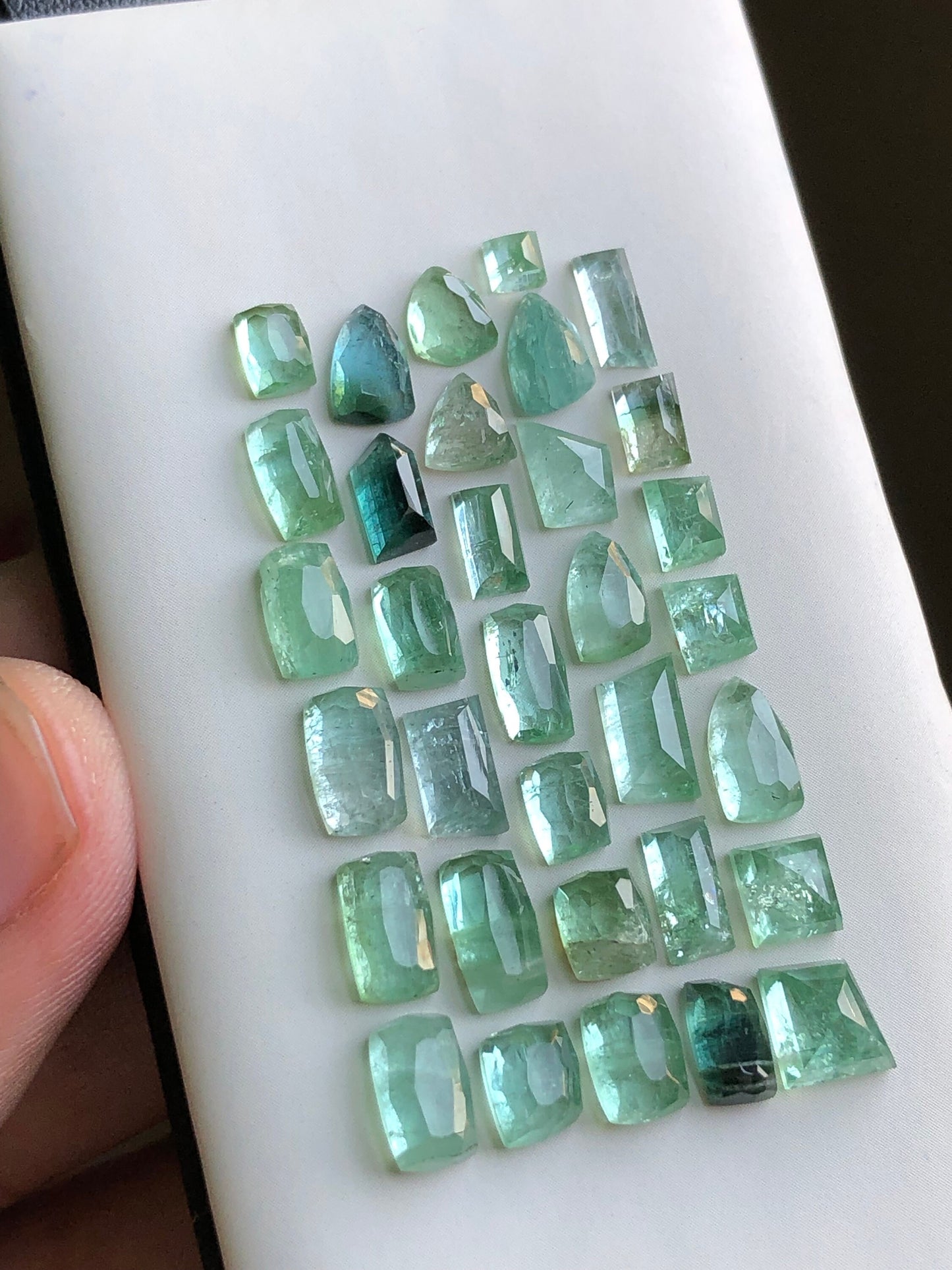 Green tourmaline rose cut lot 32.70 carats