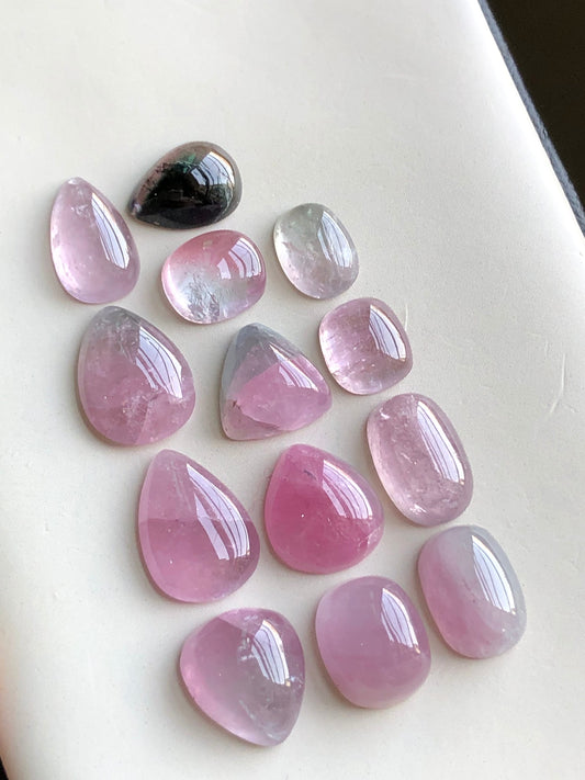 Natural pink tourmaline cabochons lot 38 carats