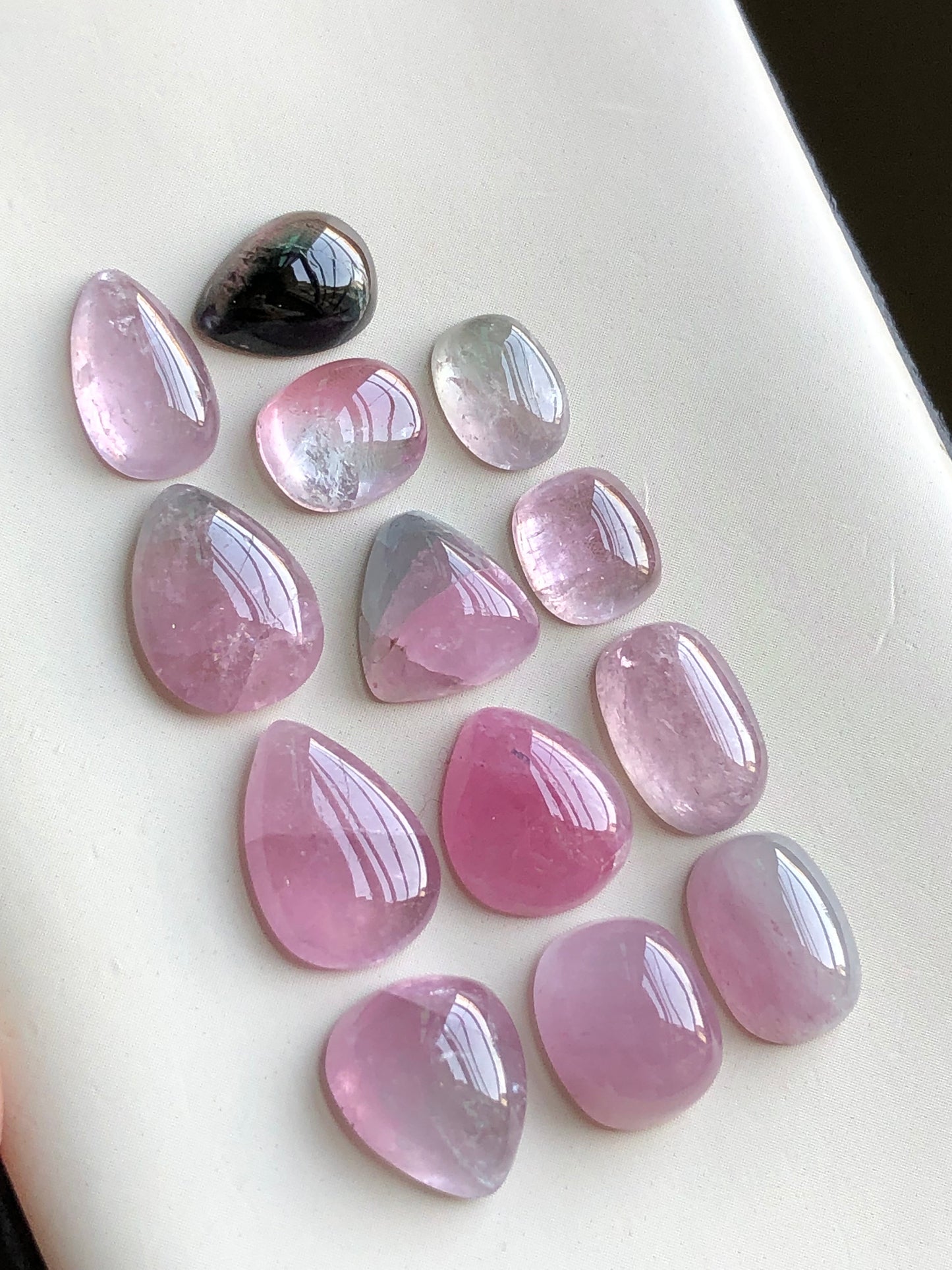 Natural pink tourmaline cabochons lot 38 carats