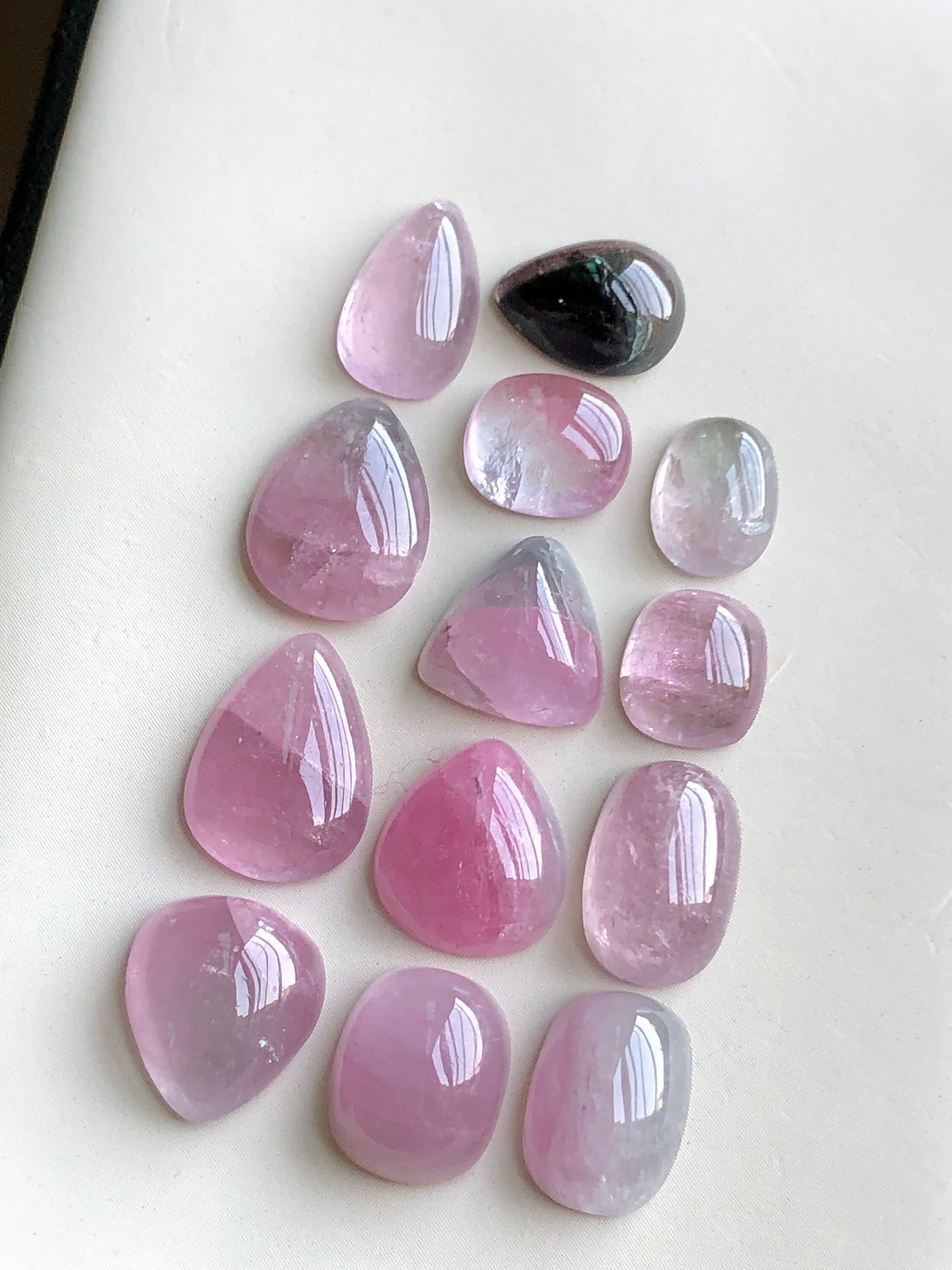 Natural pink tourmaline cabochons lot 38 carats