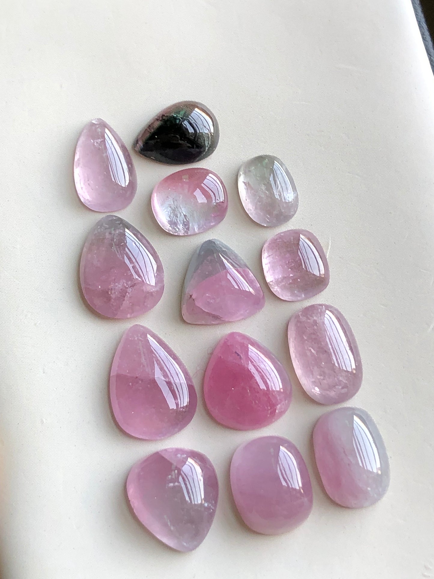 Natural pink tourmaline cabochons lot 38 carats