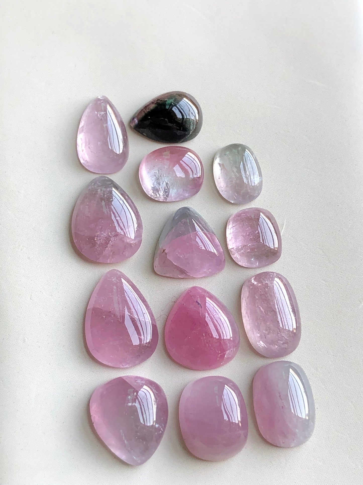 Natural pink tourmaline cabochons lot 38 carats