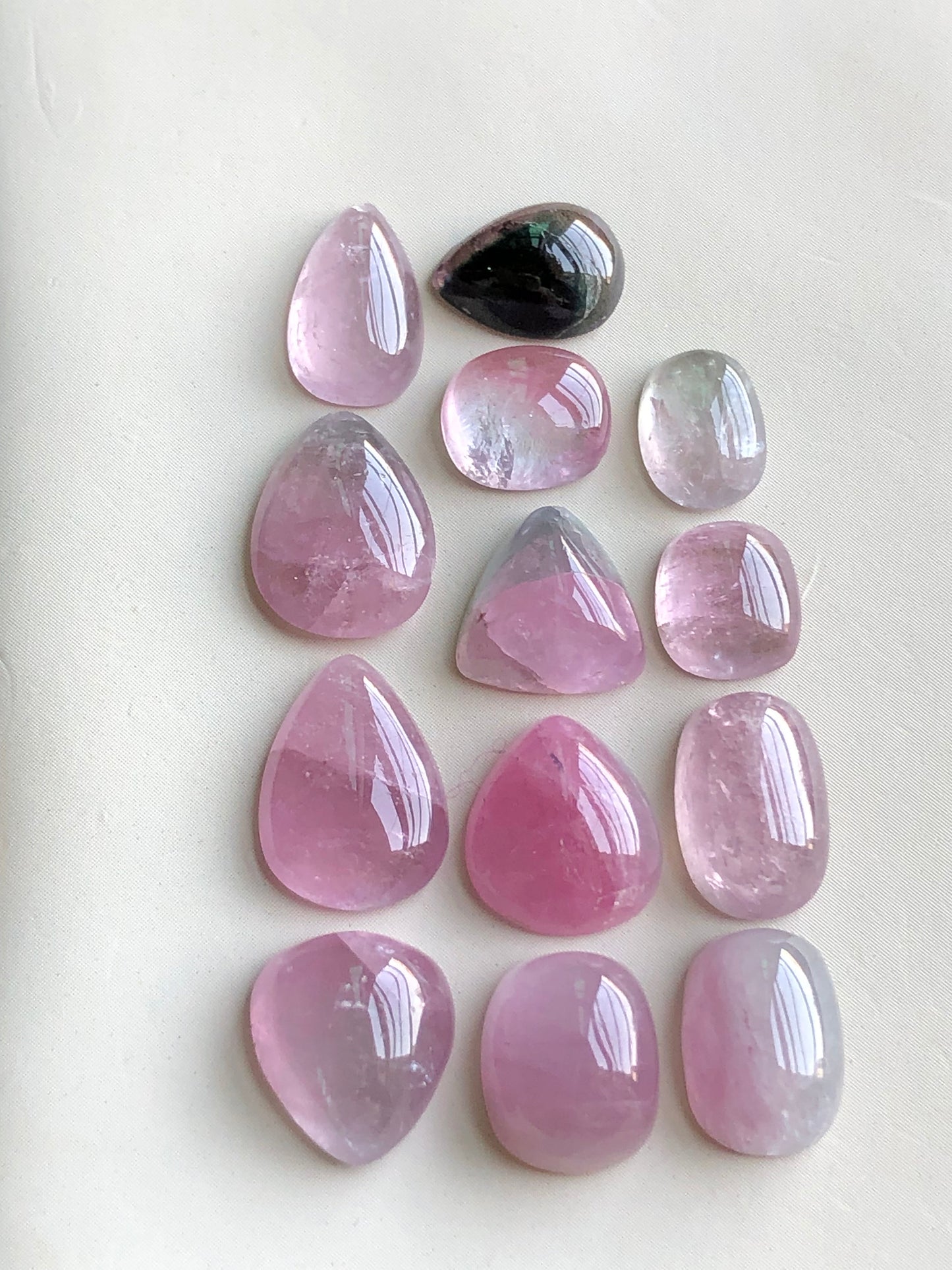 Natural pink tourmaline cabochons lot 38 carats