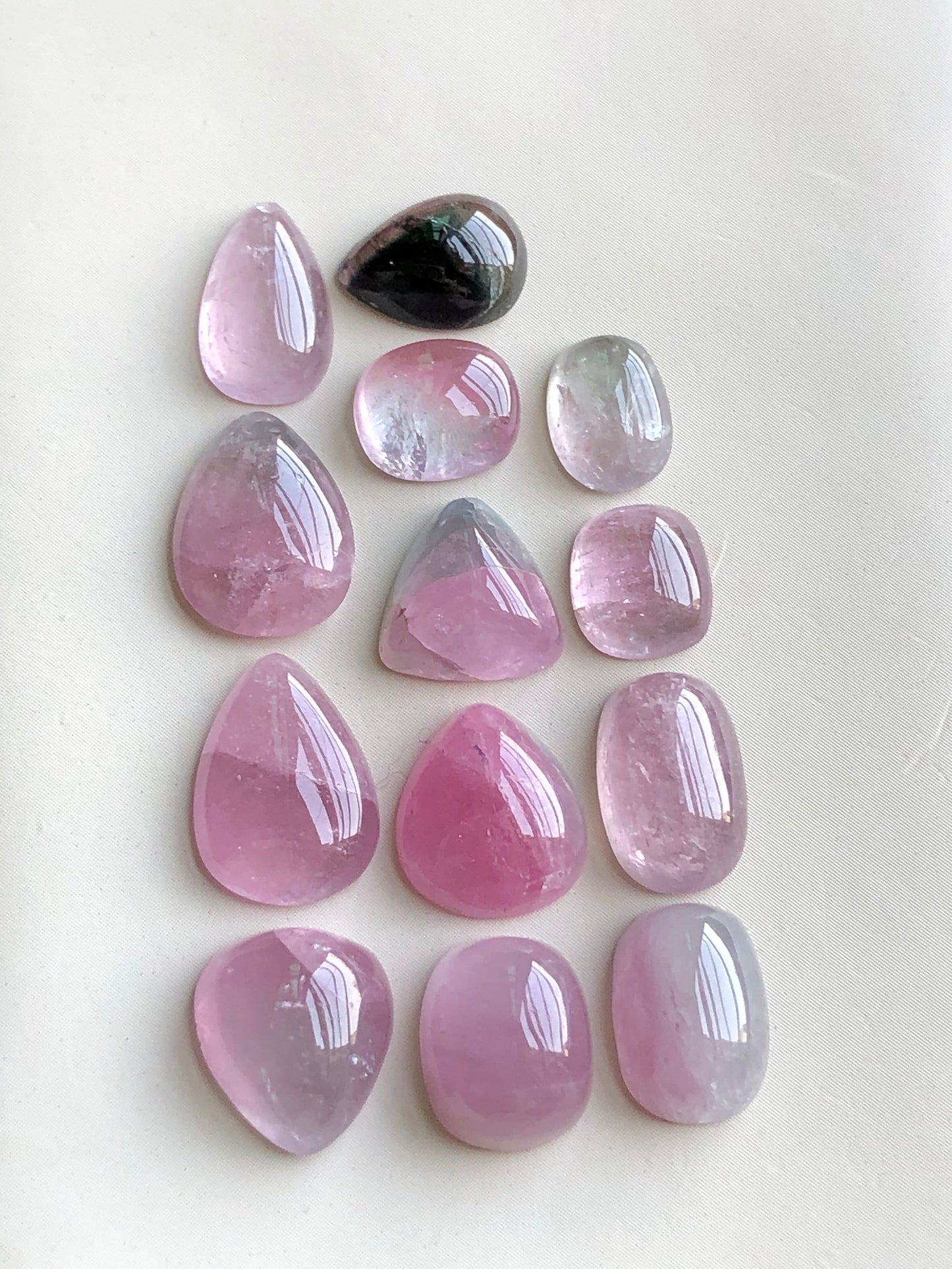 Natural pink tourmaline cabochons lot 38 carats