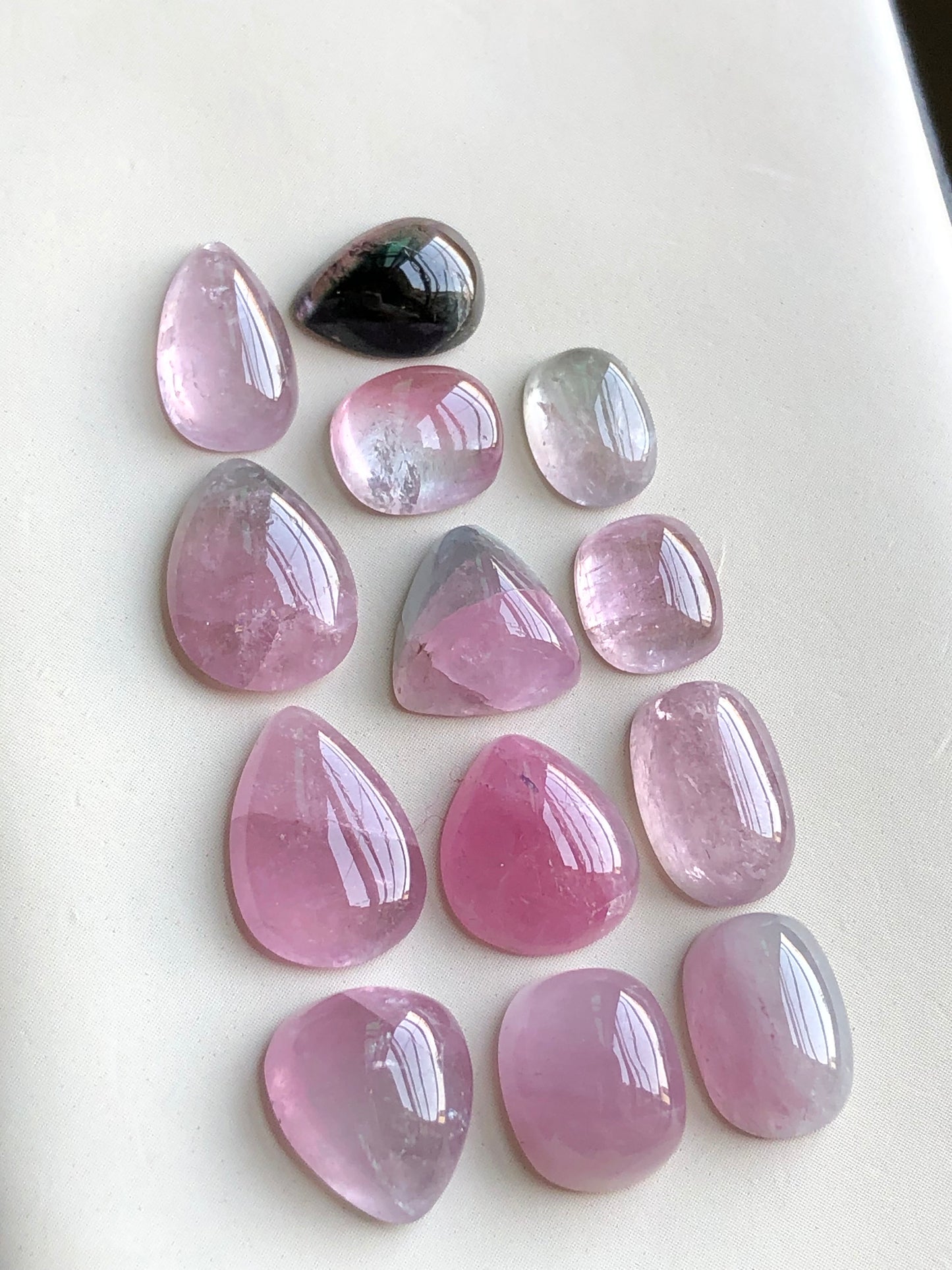 Natural pink tourmaline cabochons lot 38 carats