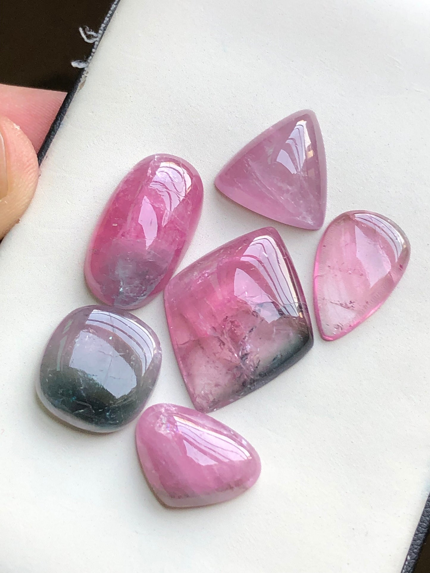 Natural pink tourmaline cabochons lot 62.70 carats