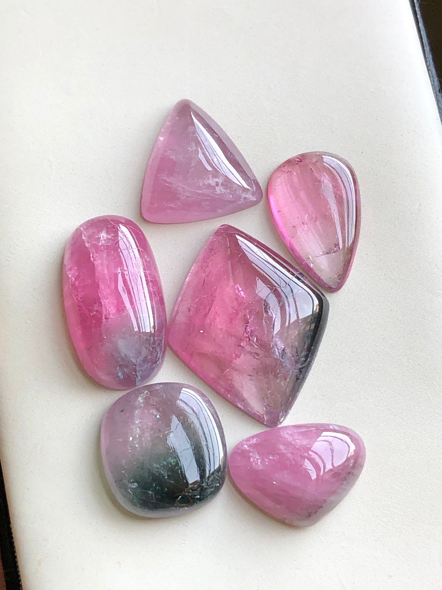 Natural pink tourmaline cabochons lot 62.70 carats