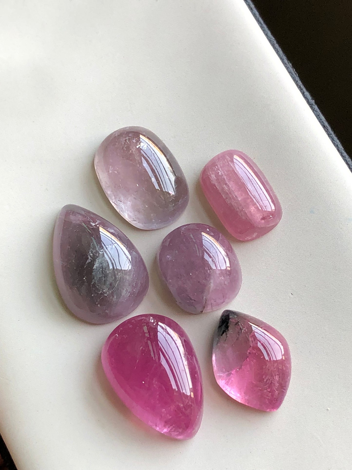 Natural pink tourmaline cabochons lot 37.30 carats