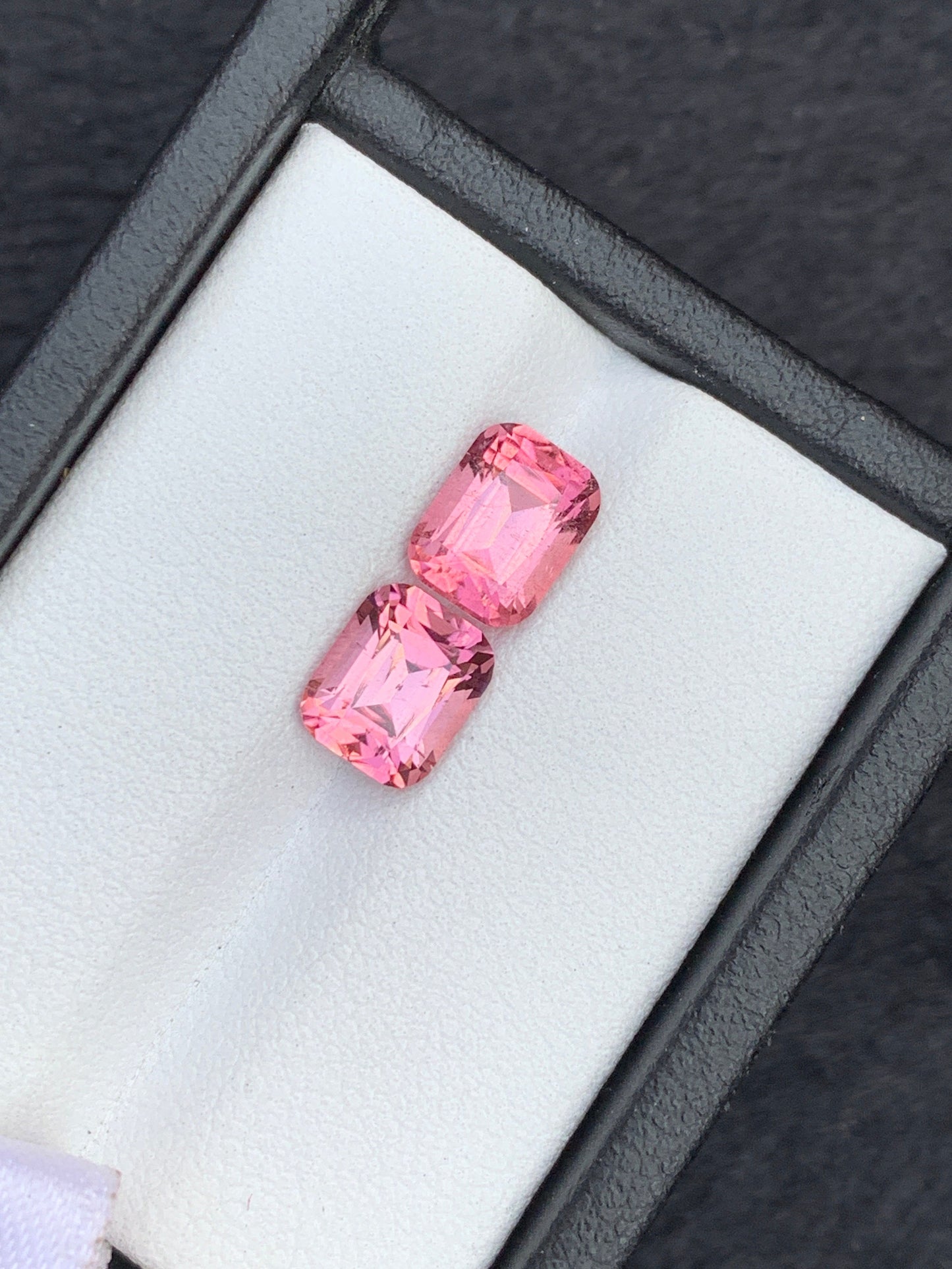 Vivid pink tourmaline pair 3.60 carats natural