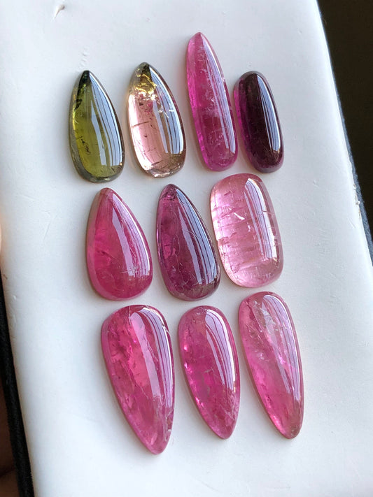 Natural pink tourmaline cabochons lot 70.90 carats