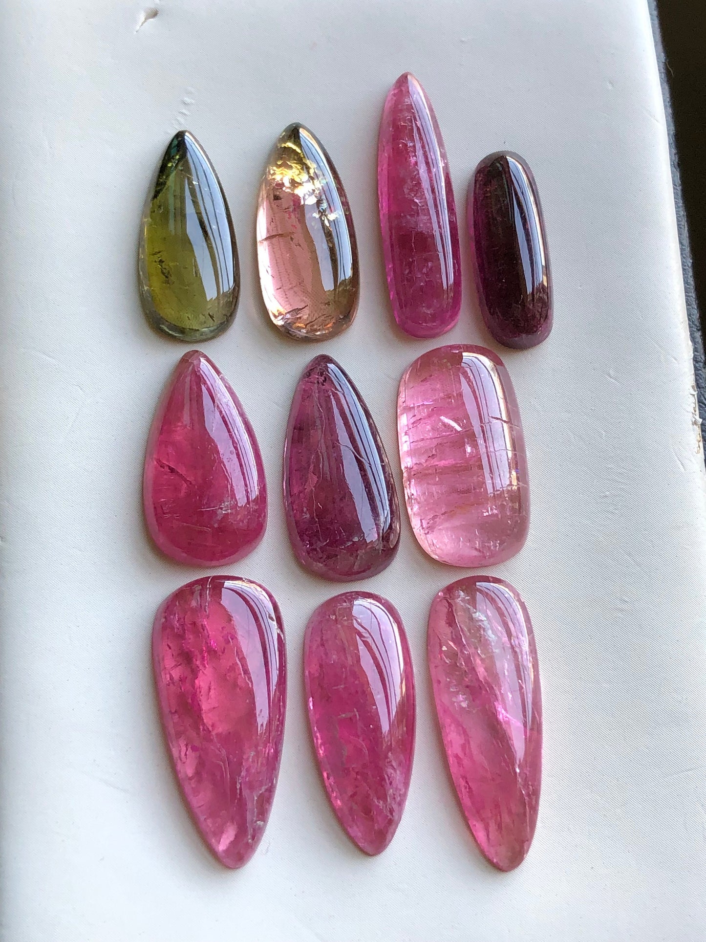 Natural pink tourmaline cabochons lot 70.90 carats