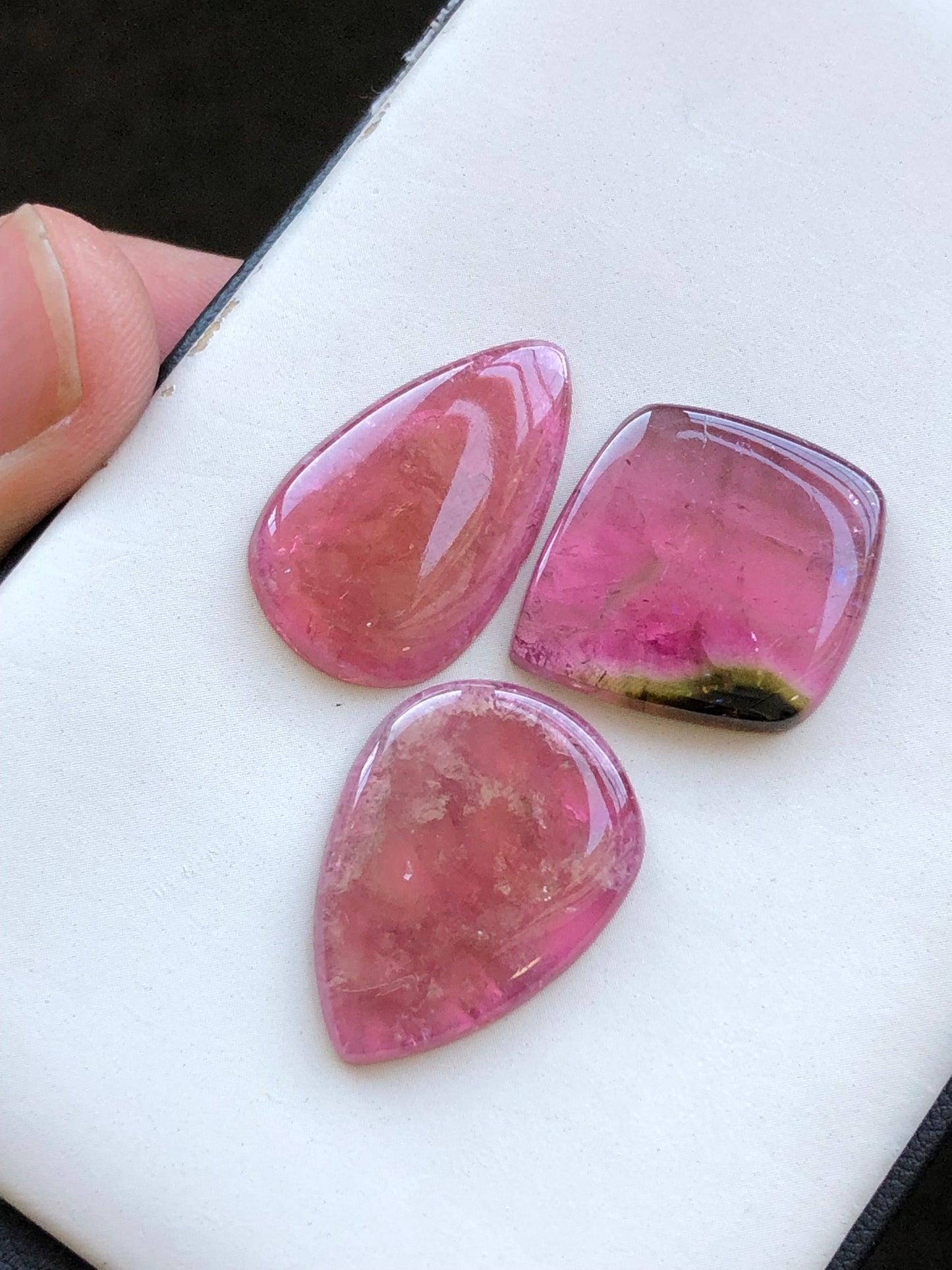 Natural pink tourmaline cabochons 34.50