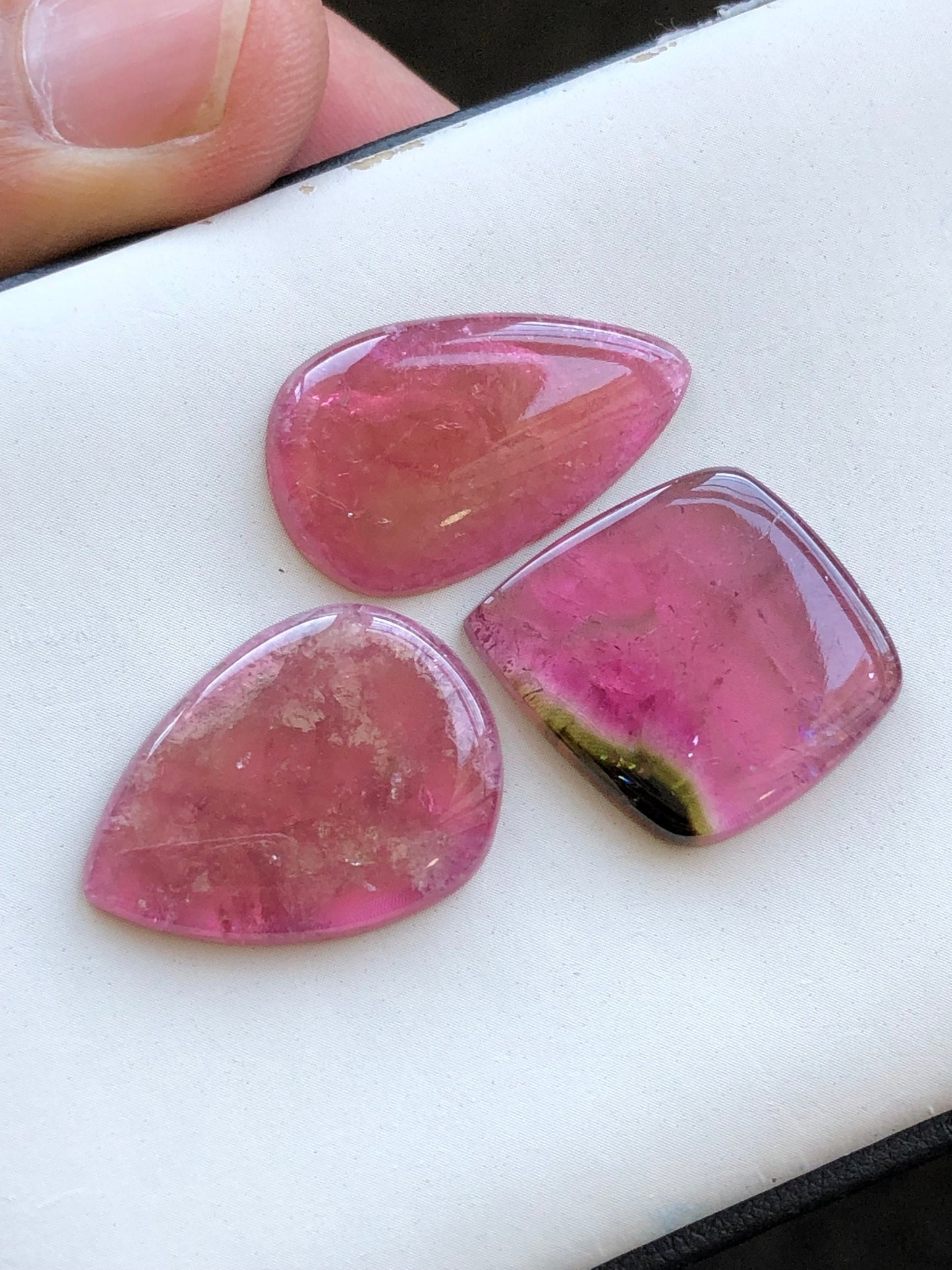 Natural pink tourmaline cabochons 34.50