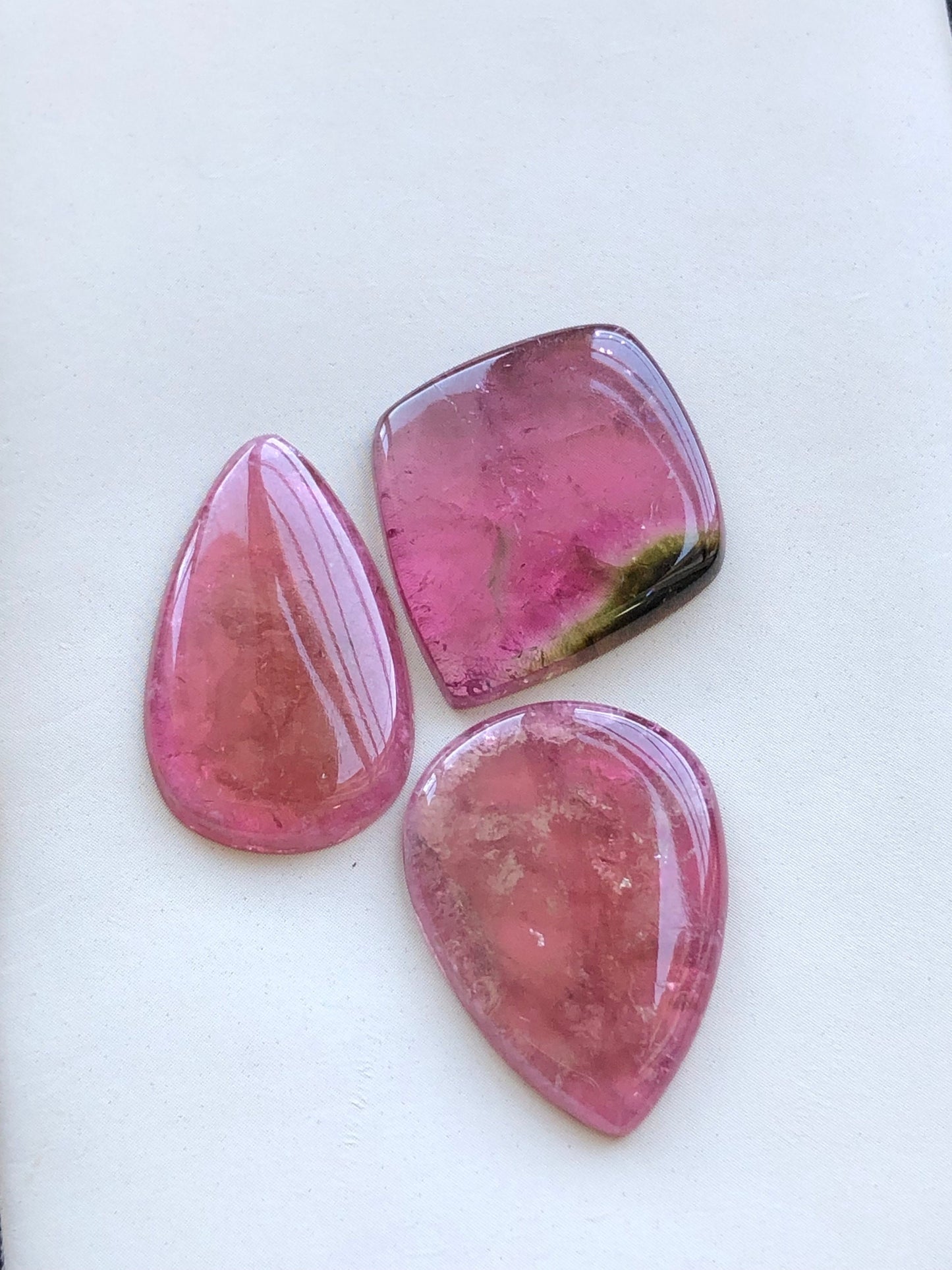 Natural pink tourmaline cabochons 34.50