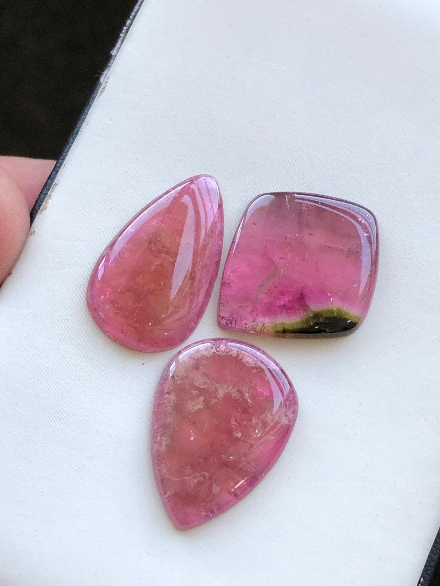 Natural pink tourmaline cabochons 34.50