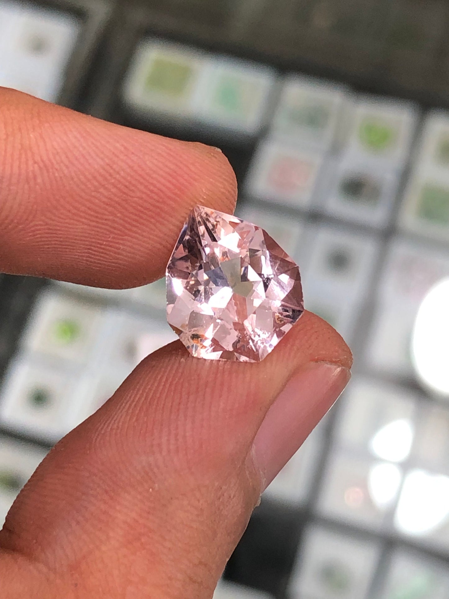 Fancy cut natural morganite 5 carat