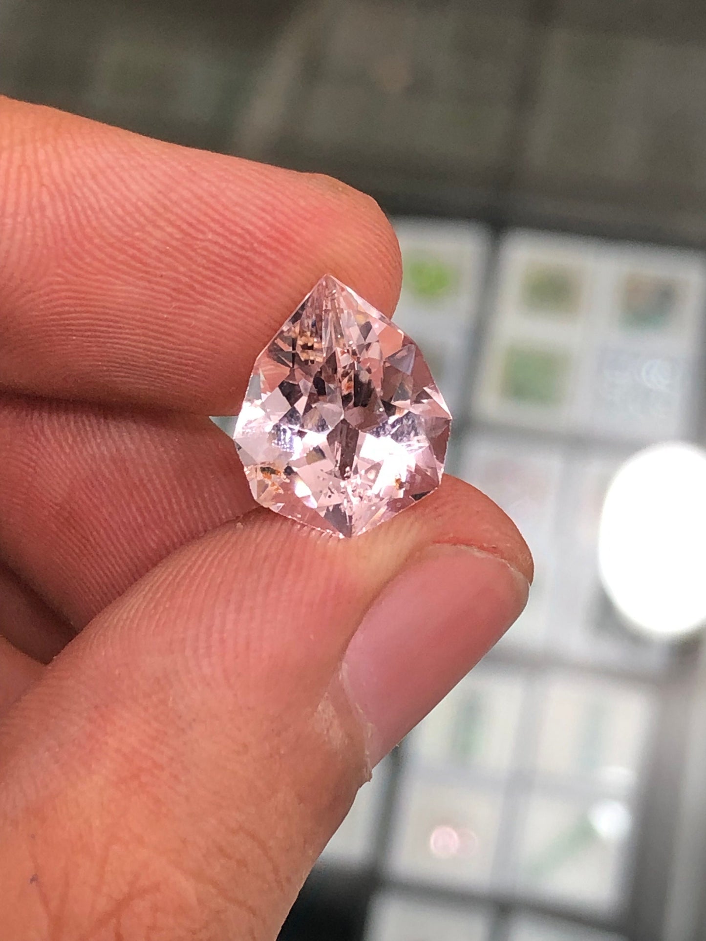 Fancy cut natural morganite 5 carat