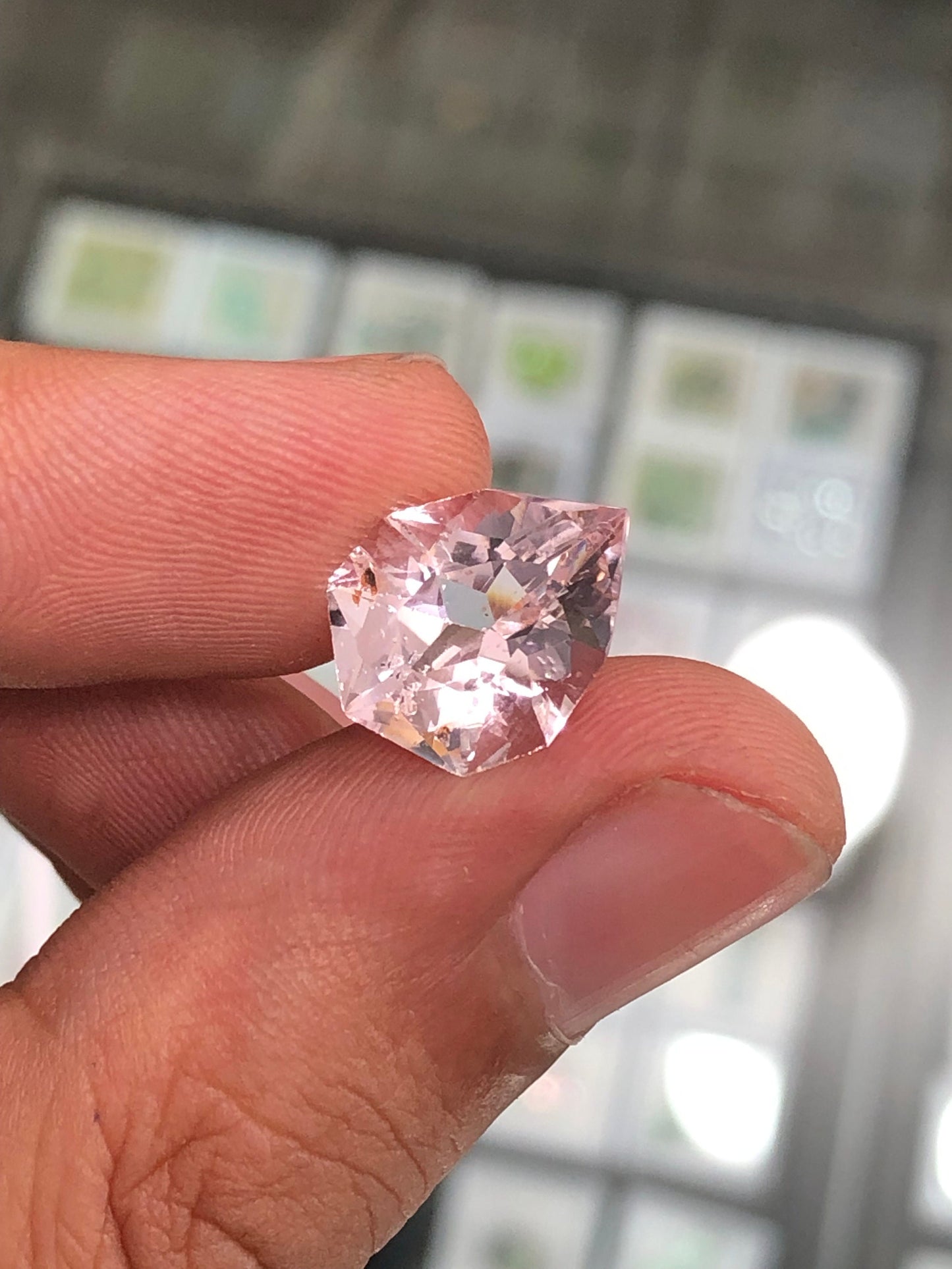 Fancy cut natural morganite 5 carat