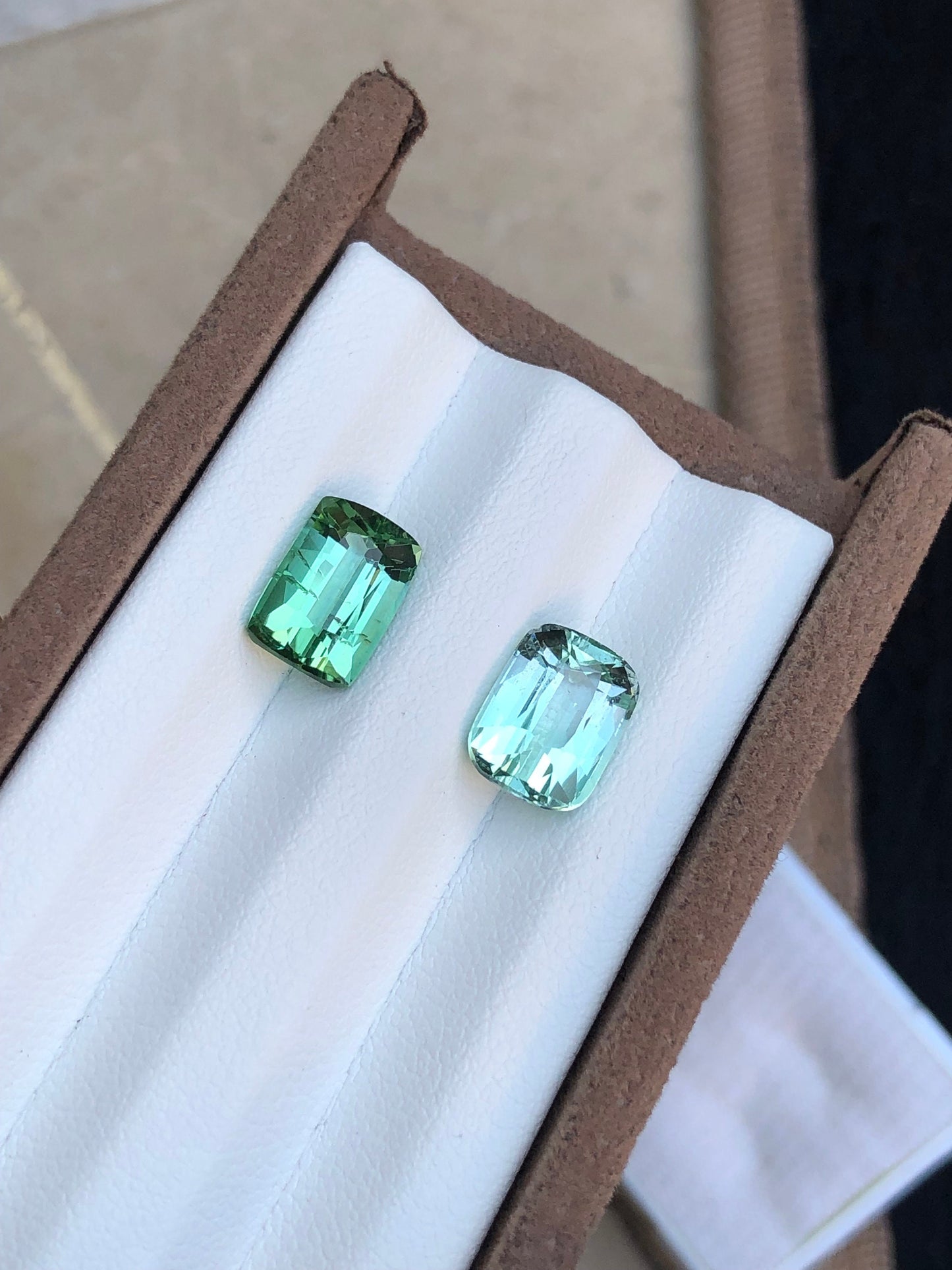 Green tourmalines 5.95 carats natural