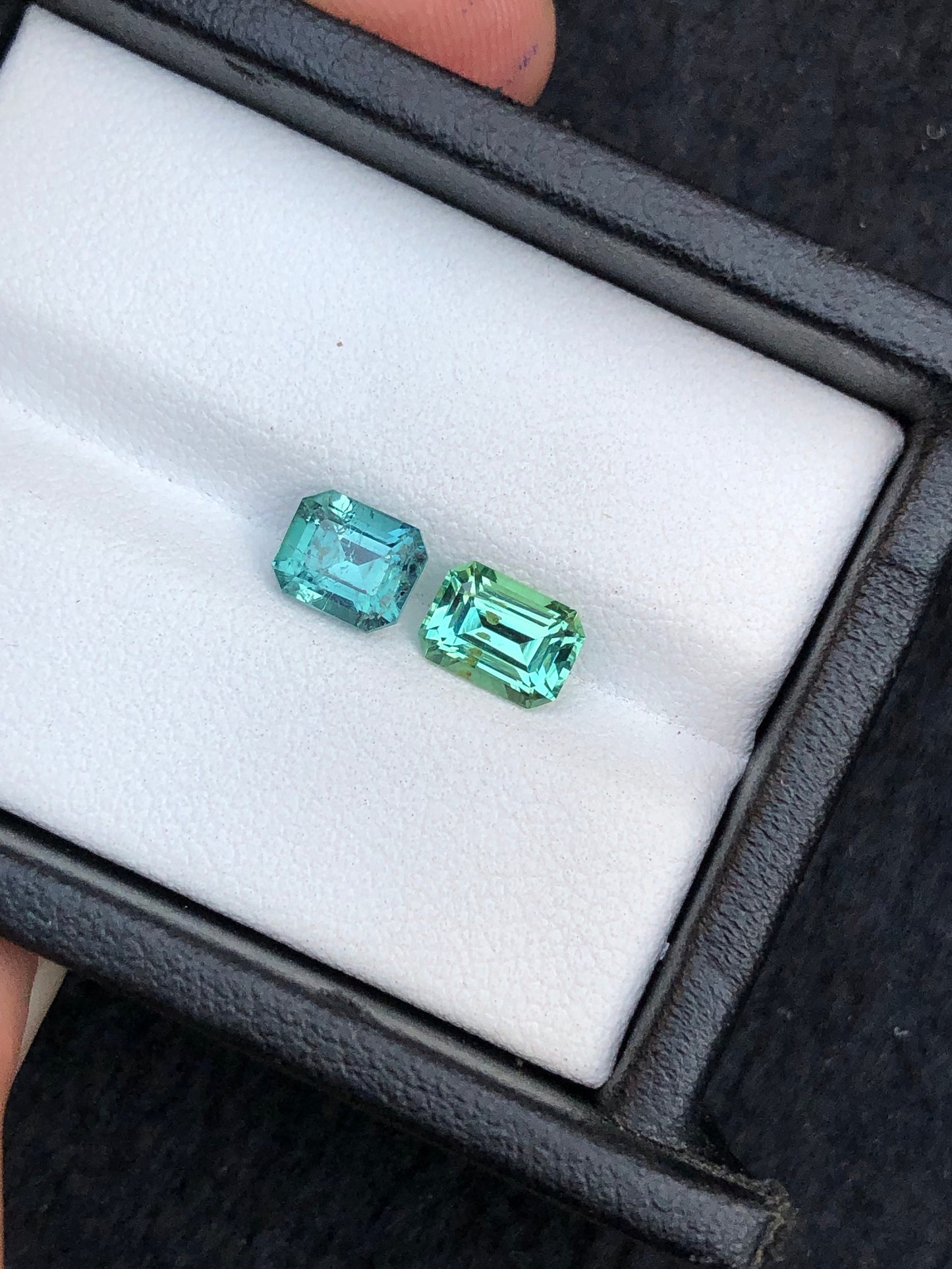 Blue and green tourmalines 2.15 carats