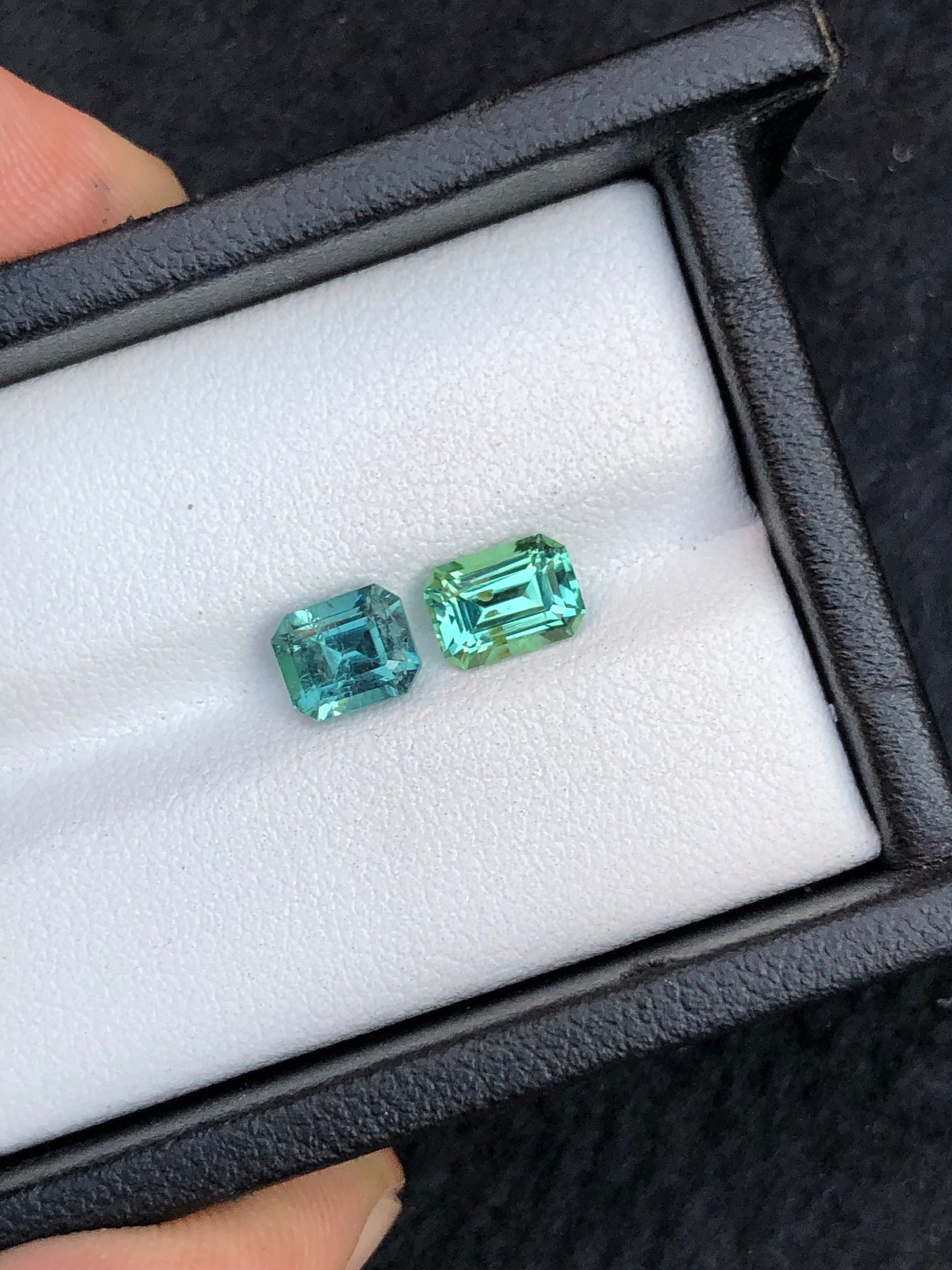 Blue and green tourmalines 2.15 carats