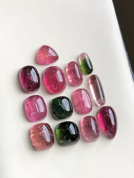 Natural pink tourmaline cabochons lot 40.50 carats