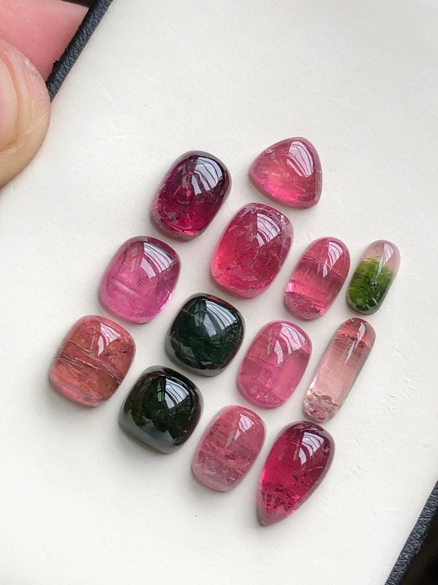 Natural pink tourmaline cabochons lot 40.50 carats