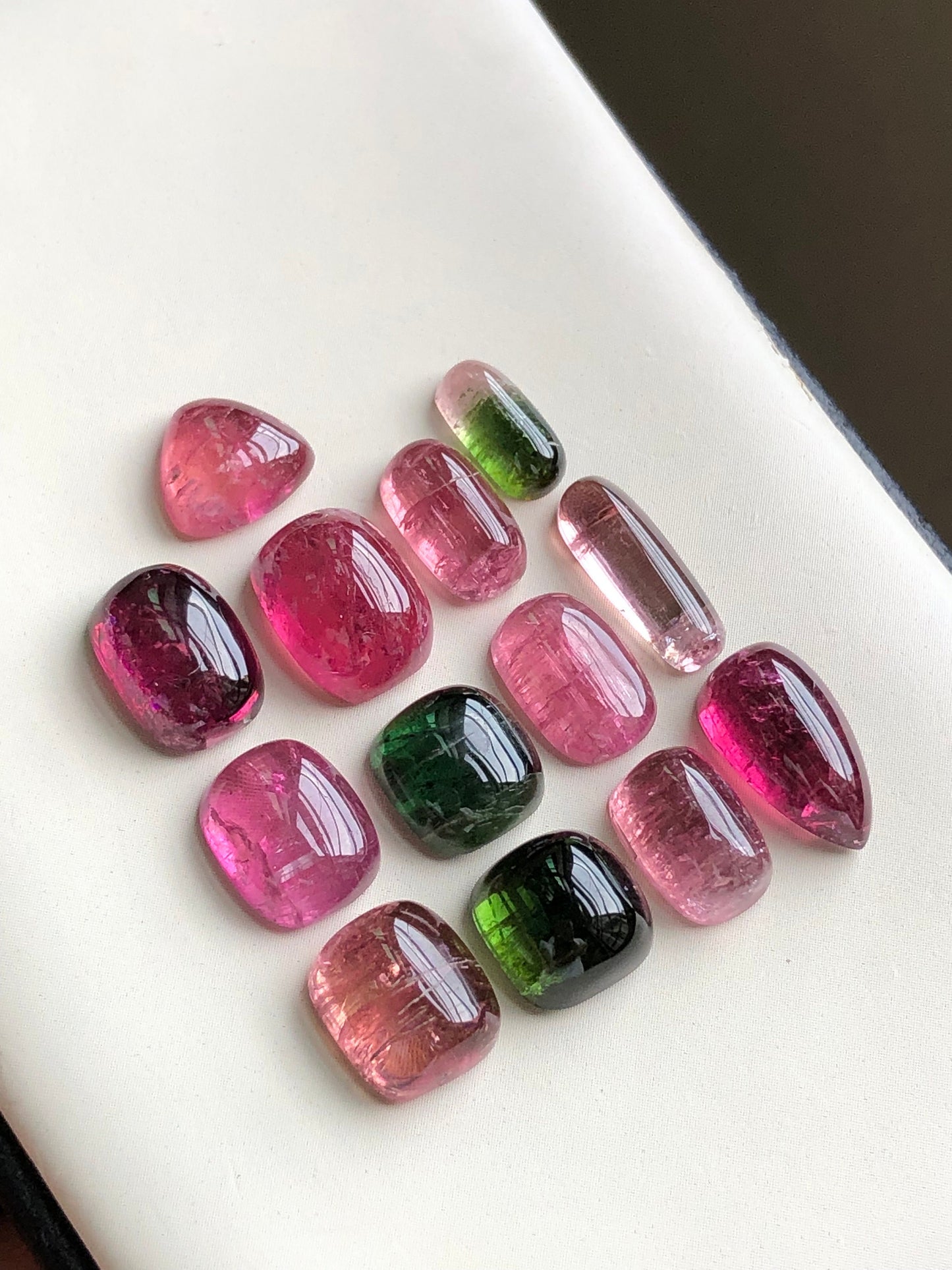 Natural pink tourmaline cabochons lot 40.50 carats