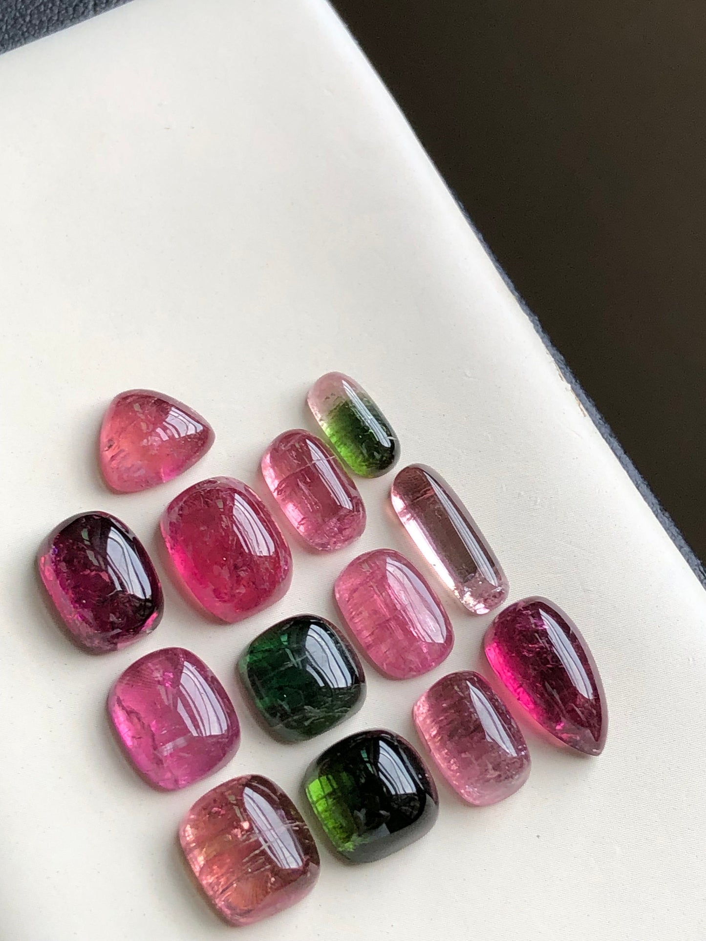 Natural pink tourmaline cabochons lot 40.50 carats