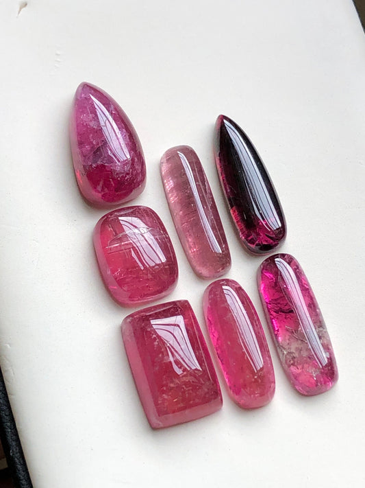 Natural pink tourmaline cabochons lot 48.65 Carats