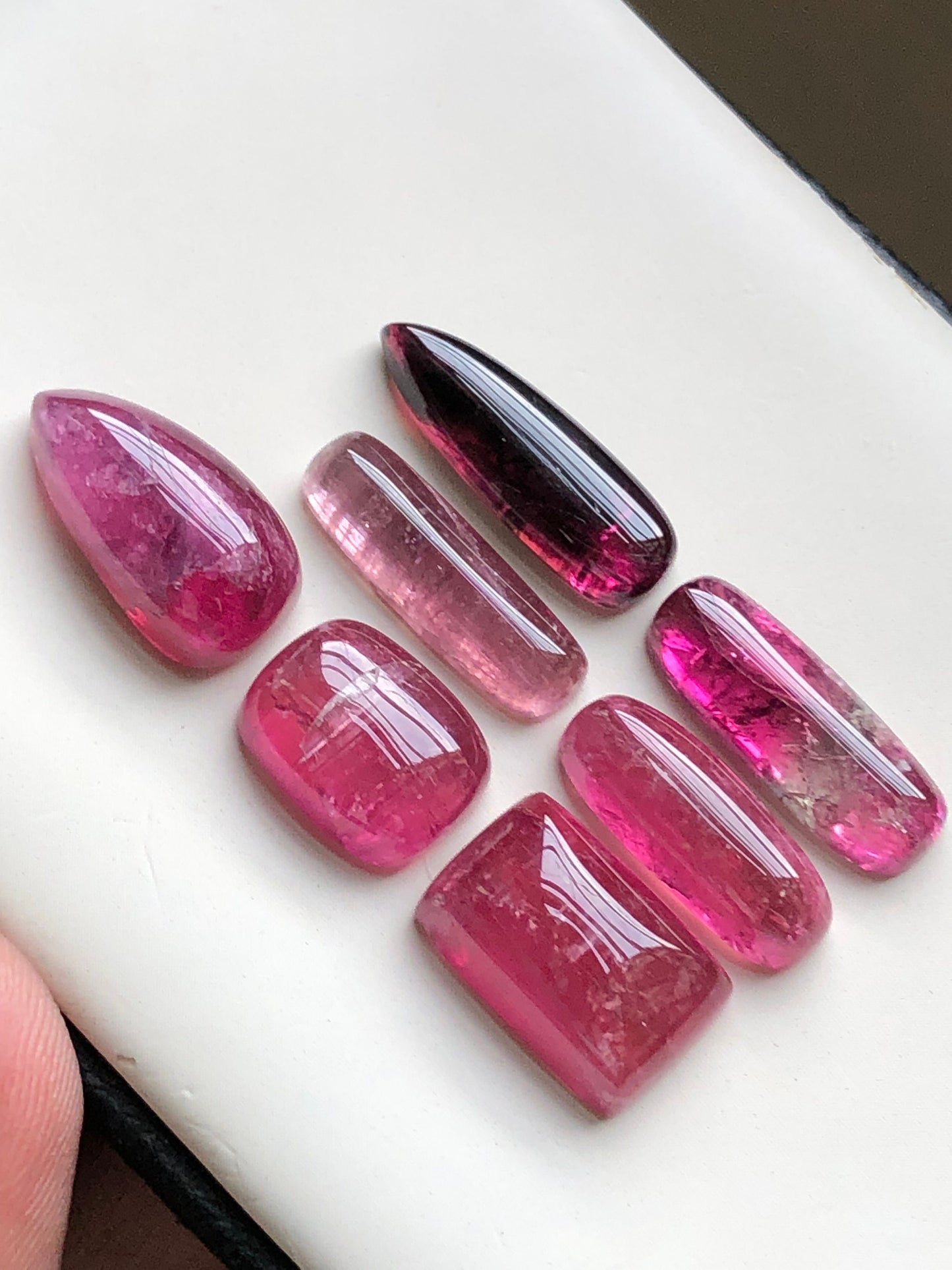 Natural pink tourmaline cabochons lot 48.65 Carats