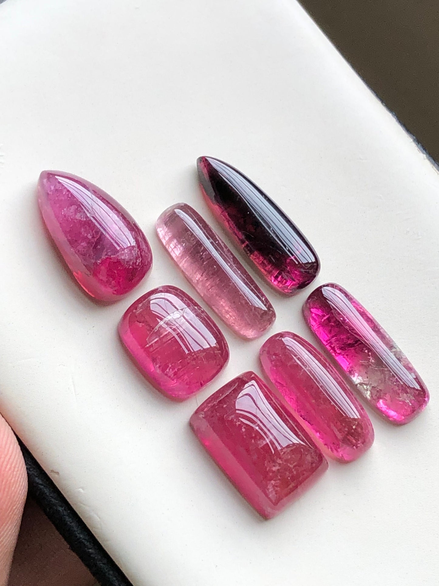 Natural pink tourmaline cabochons lot 48.65 Carats