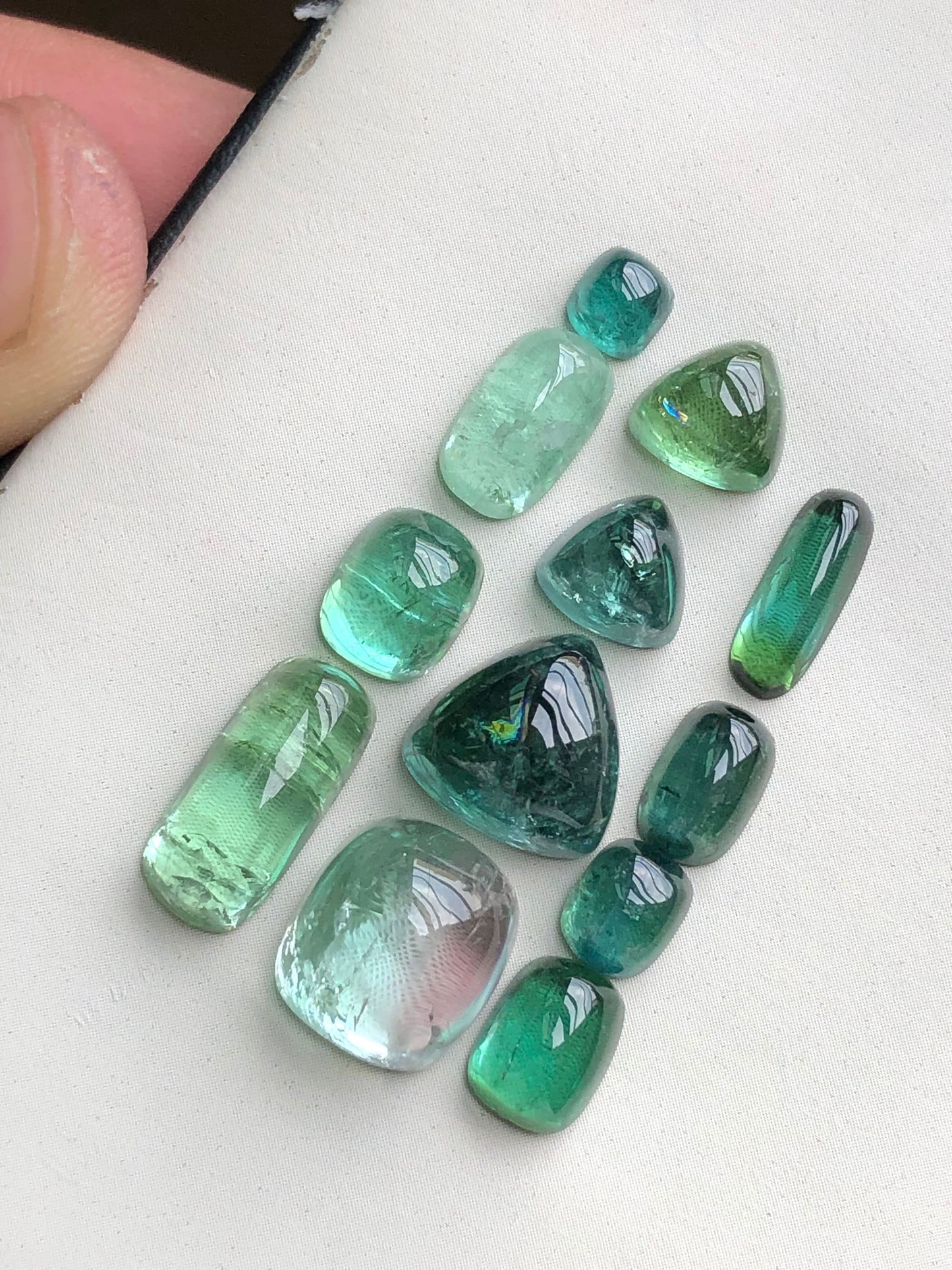 Natural tourmaline cabochons lot 32.20 carats