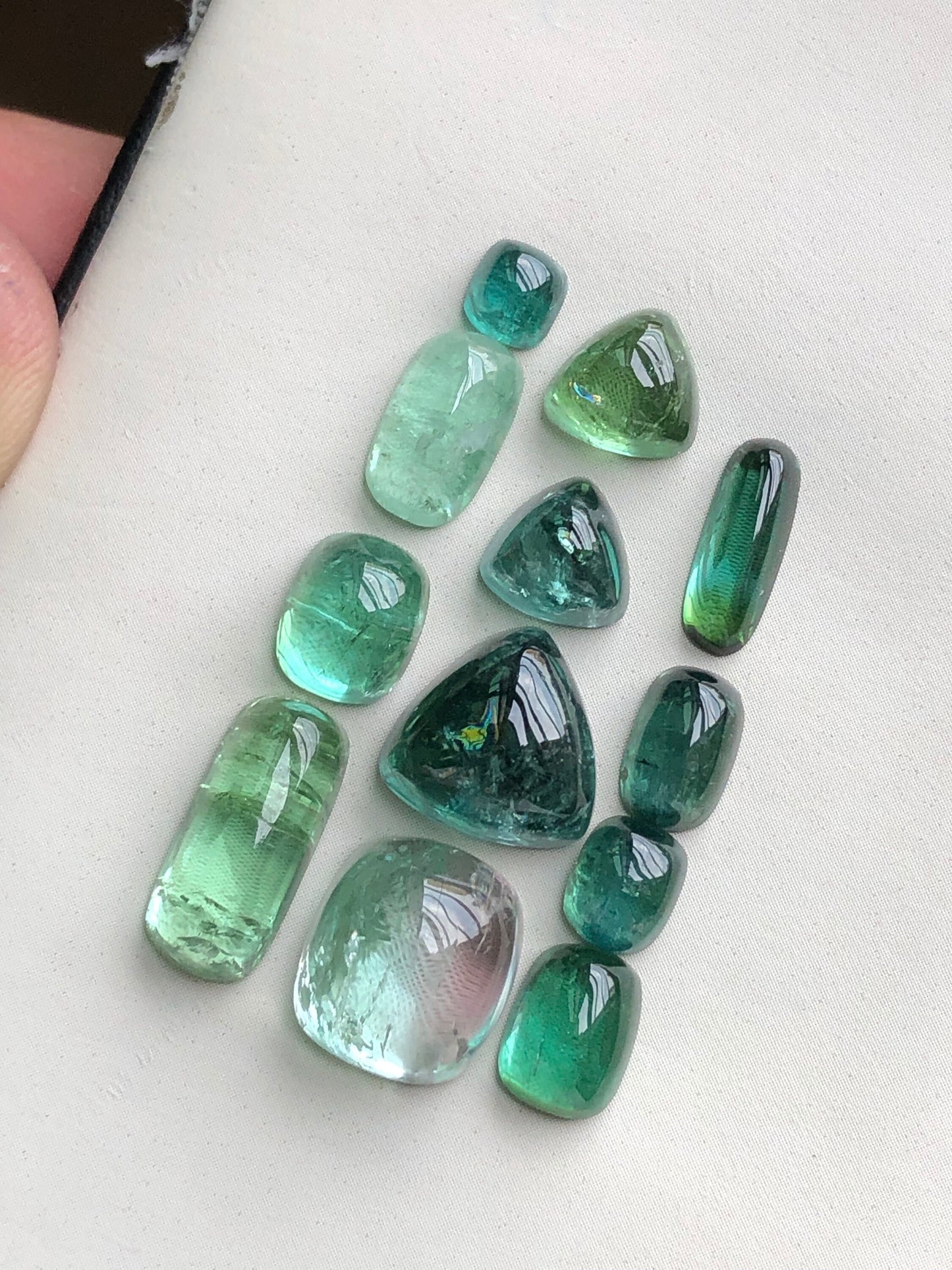 Natural tourmaline cabochons lot 32.20 carats