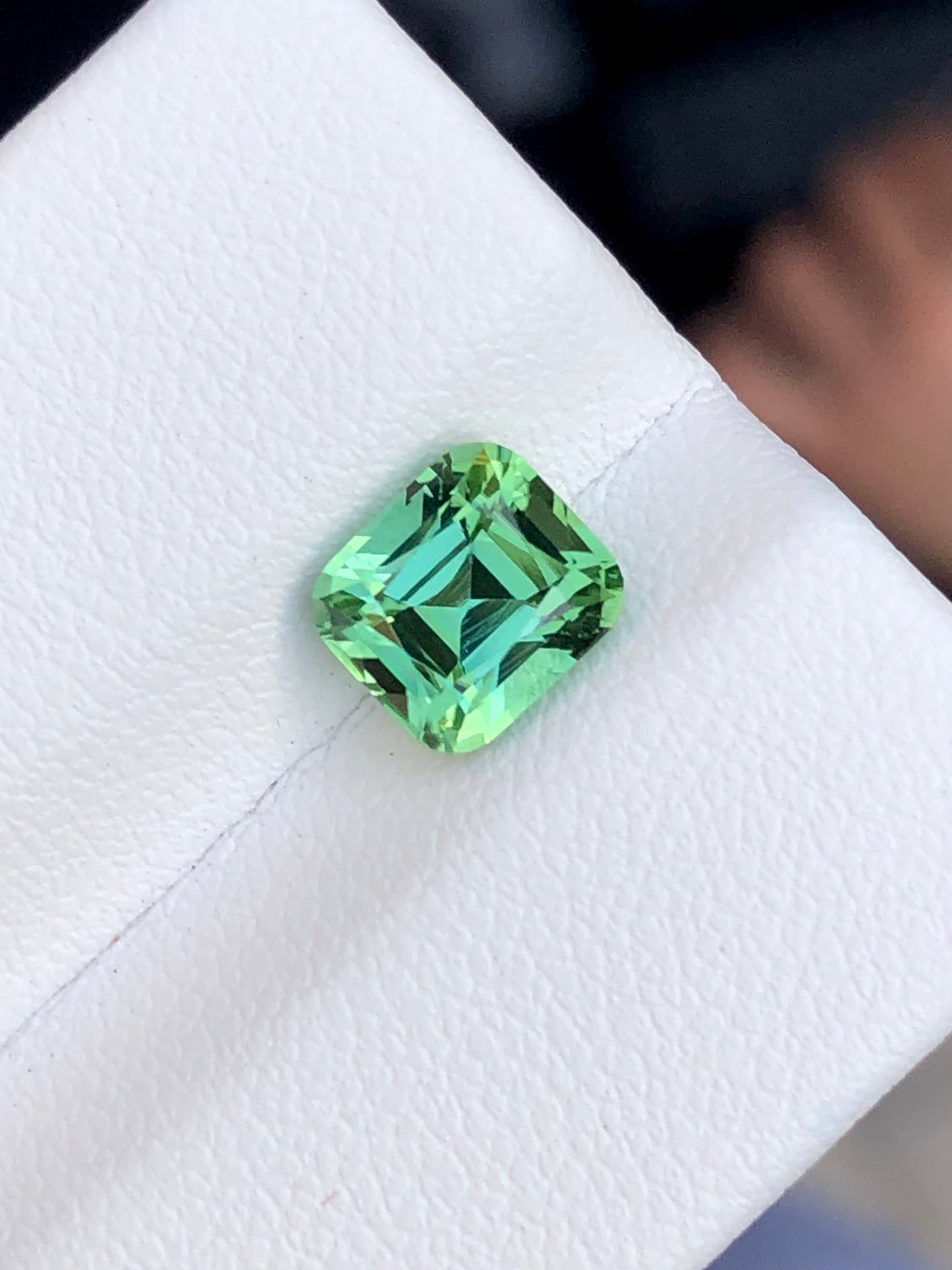 Fresh mint green tourmaline 1.75 carat